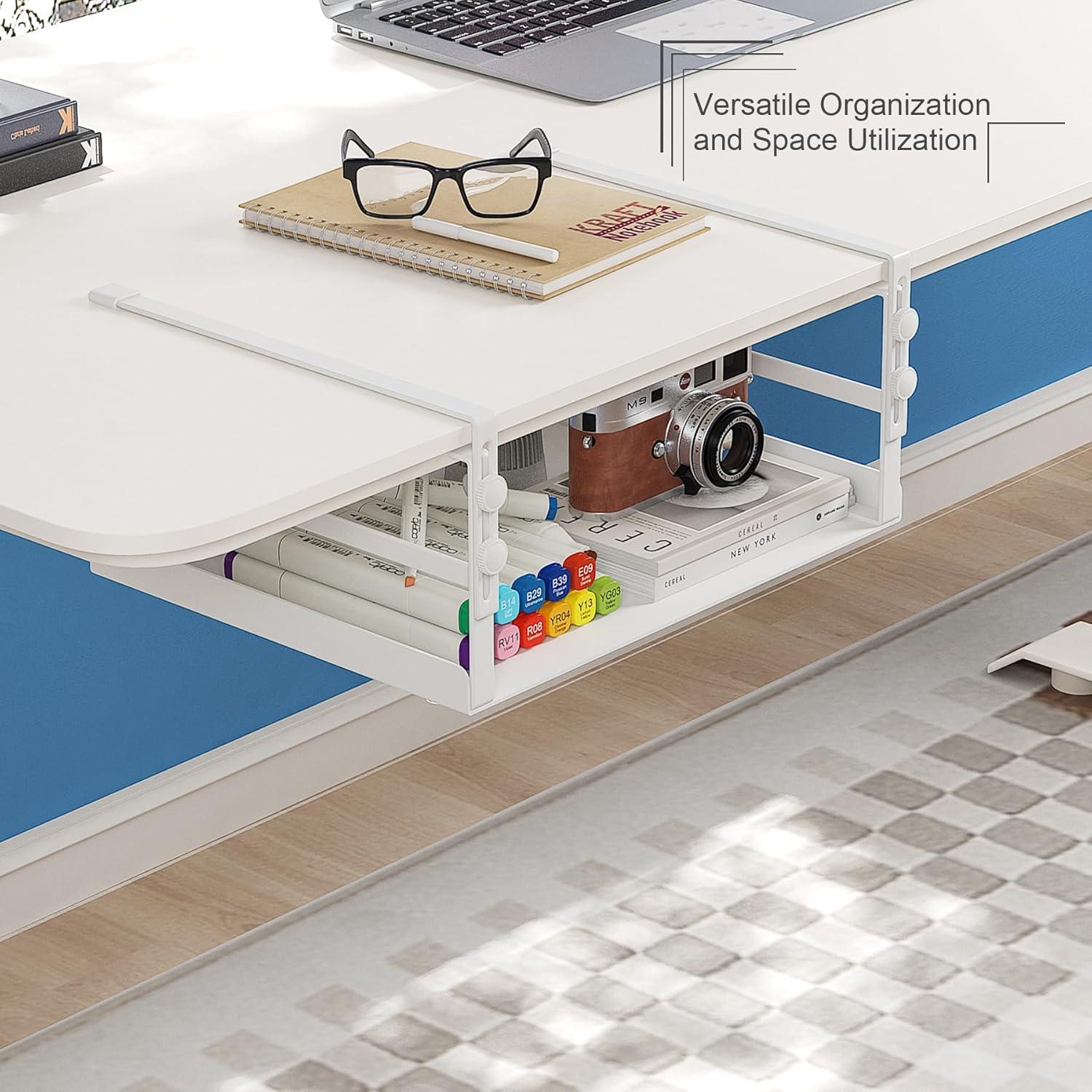 Organizador de Canasta de Metal HENGI 2 Paquete Ajustable Blanco