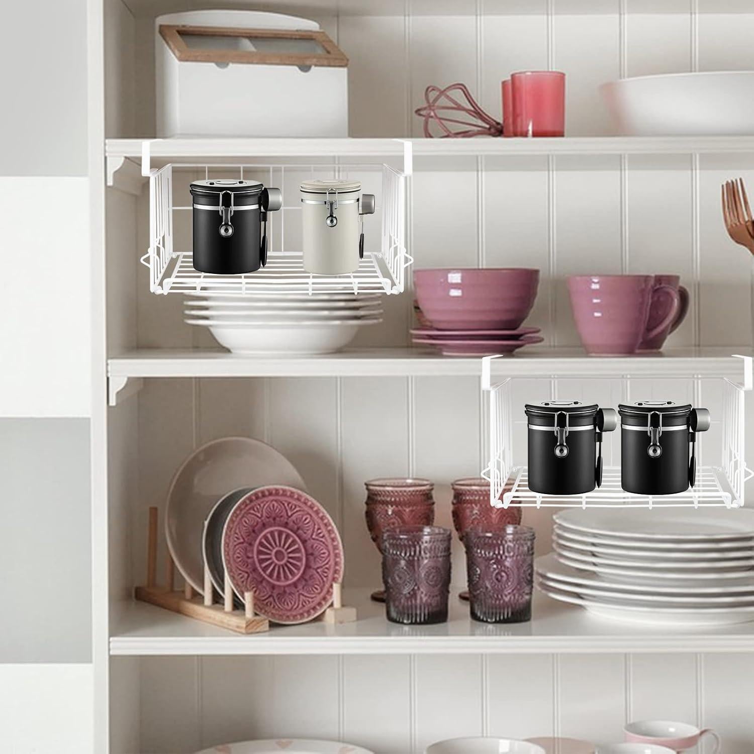 Cestas de Almacenamiento Plegables PowerKing, 2 Paquete, Blanco