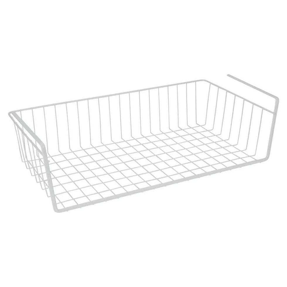 Cesta de Almacenamiento Colgante Hogar Moderno 48 cm Metal Blanca