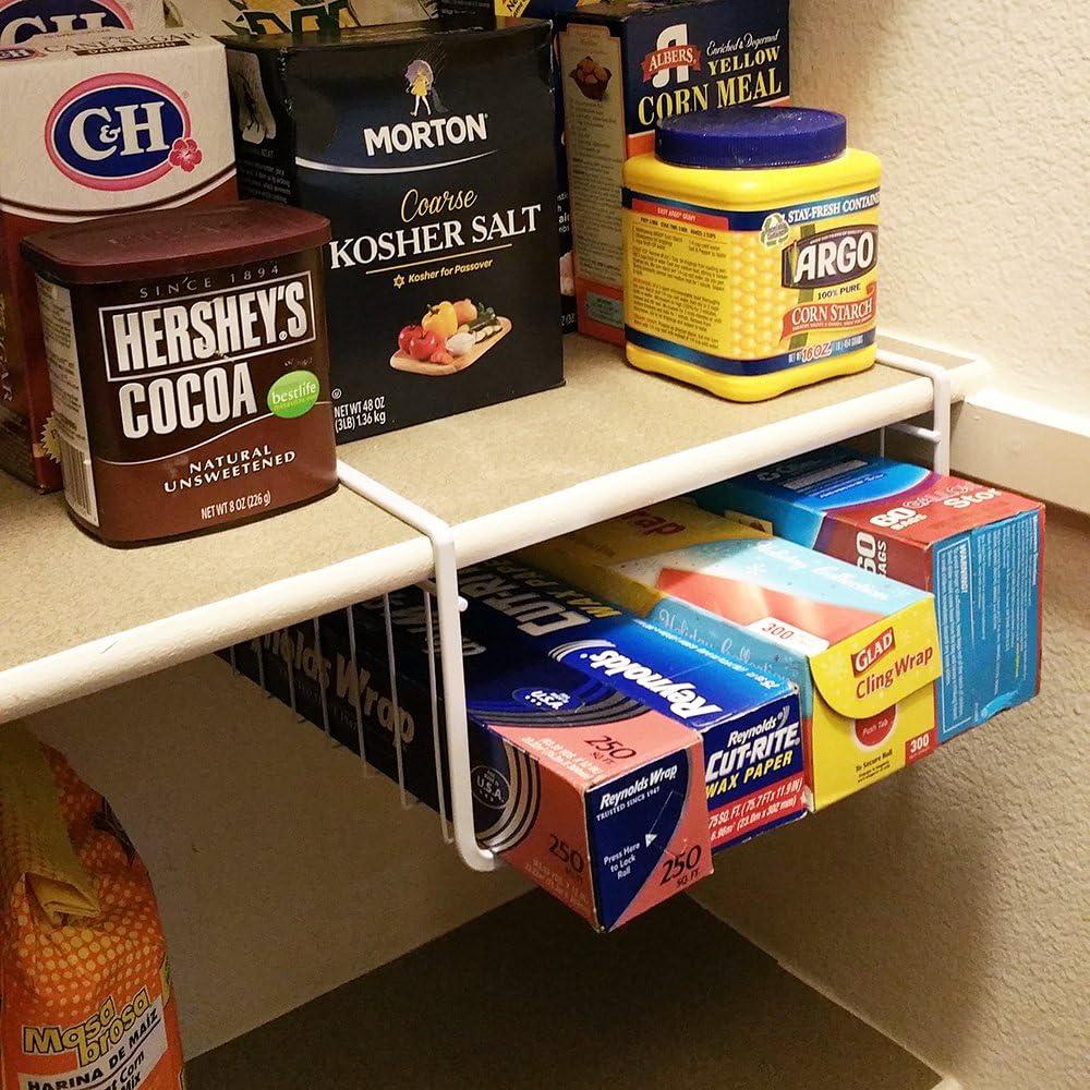 Cesta de Almacenamiento Colgante Hogar Moderno 48 cm Metal Blanca