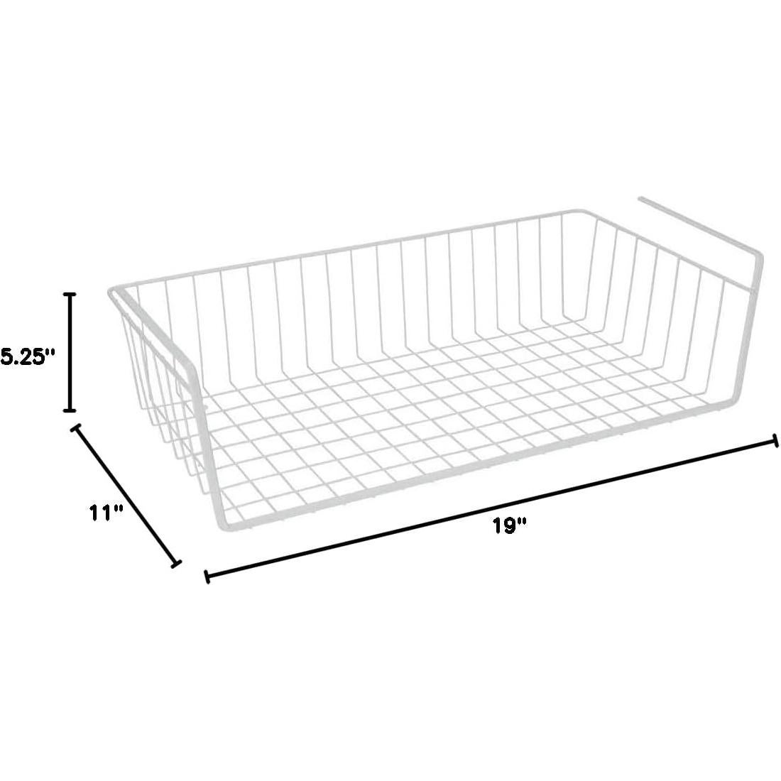 Cesta de Almacenamiento Colgante Hogar Moderno 48 cm Metal Blanca