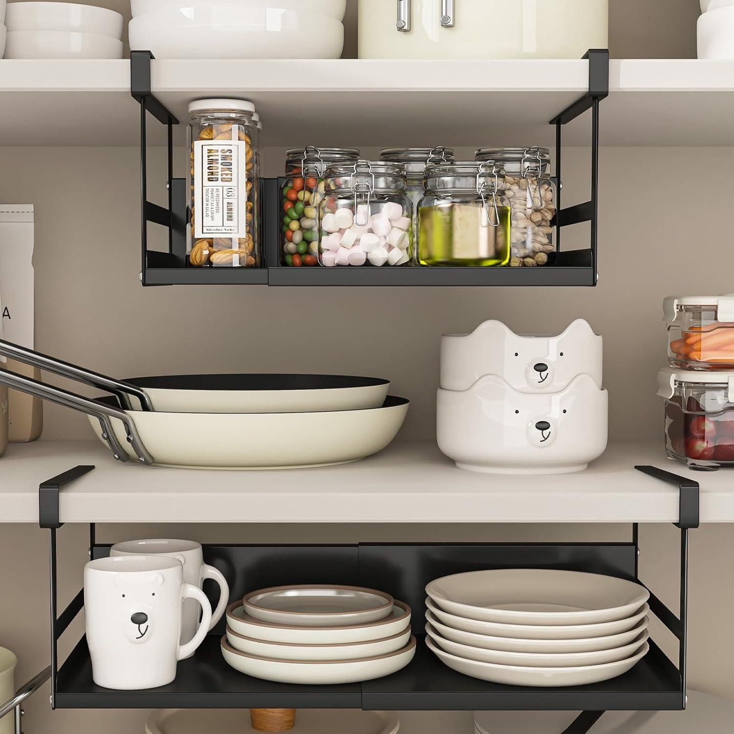 Organizador de Estante Expandible SHINEWON Negro 50.5x21x15 cm