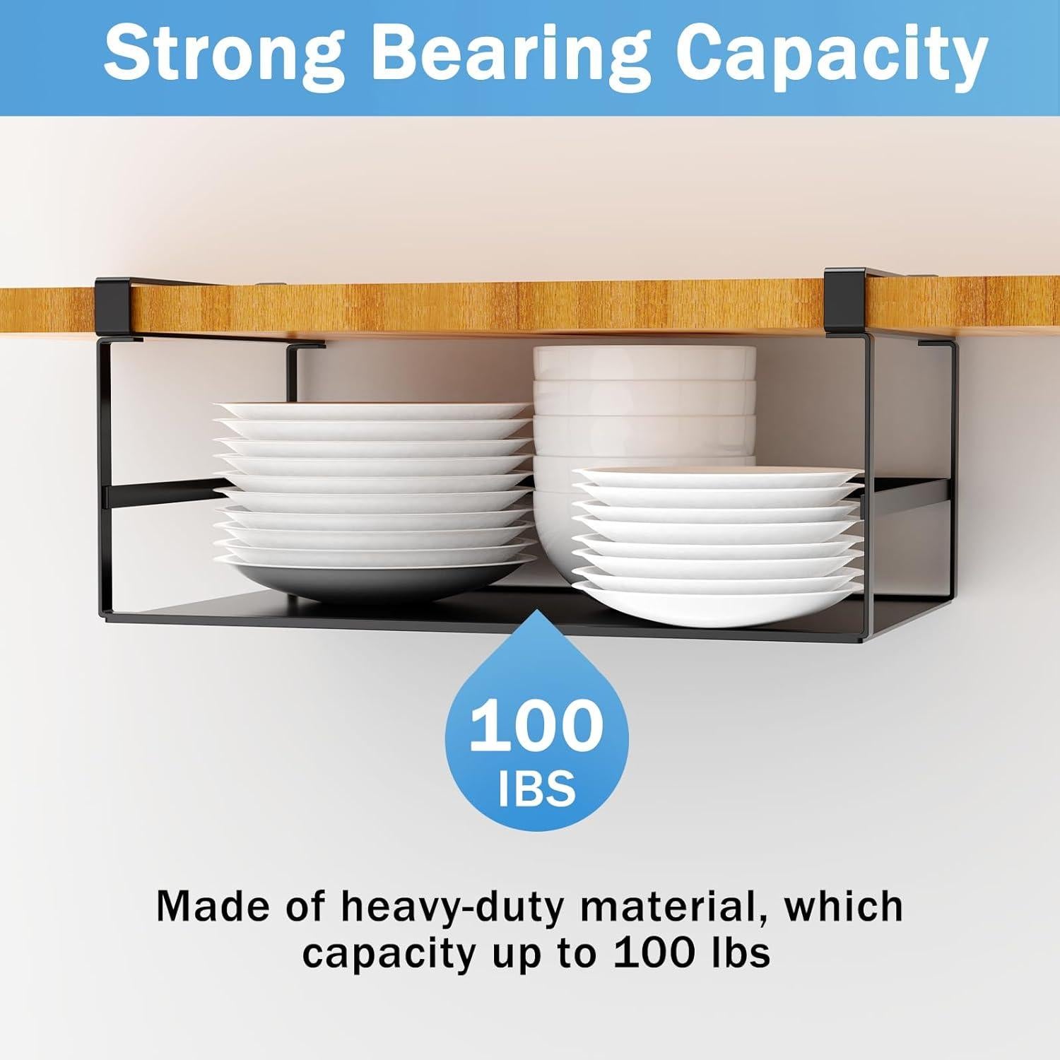 Cesta de Almacenamiento Colgante Fengone 2 Pack Negra 41x25 cm