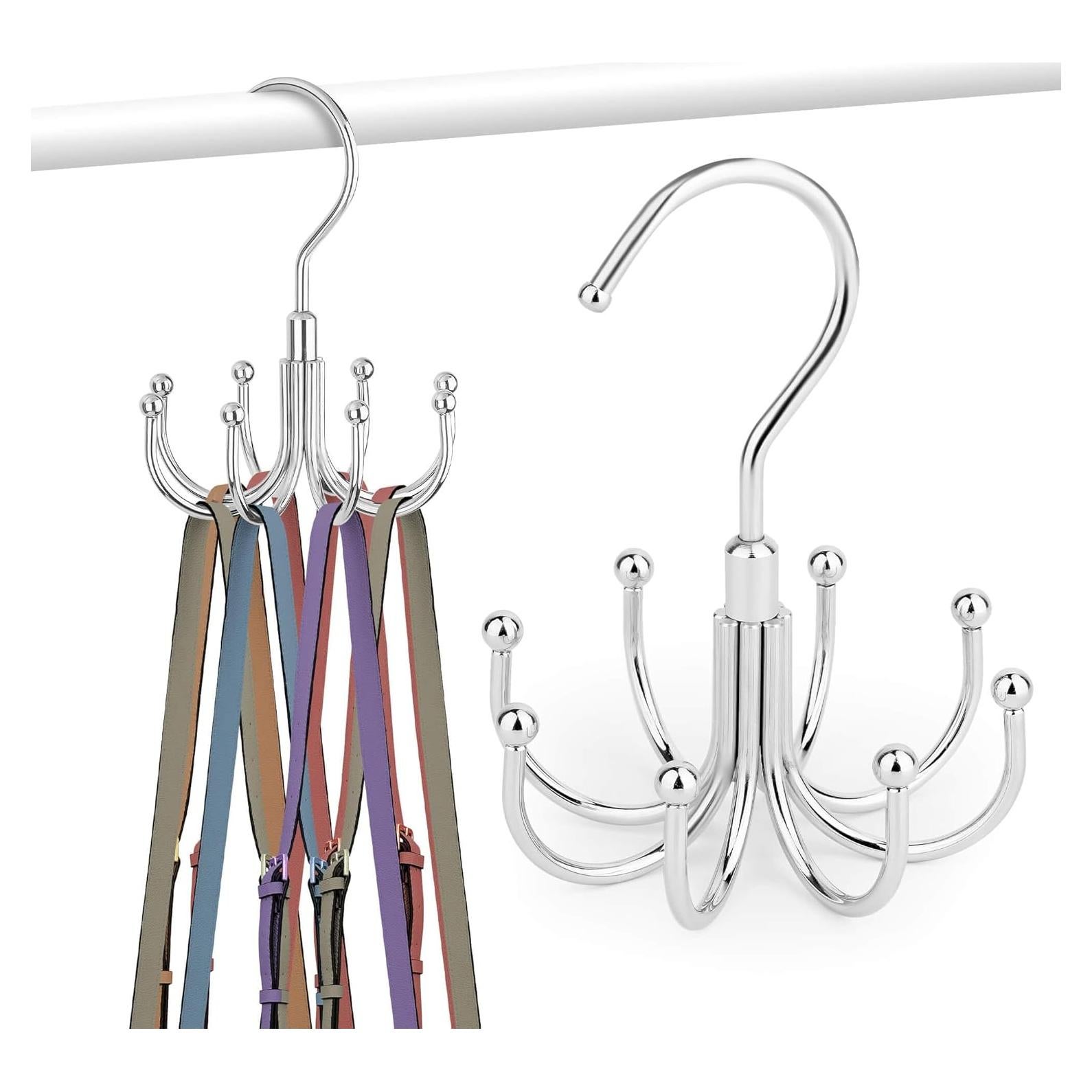 Organizador de Bolsos ZEDODIER Plateado, Soporte Rotativo 8 Bolsos