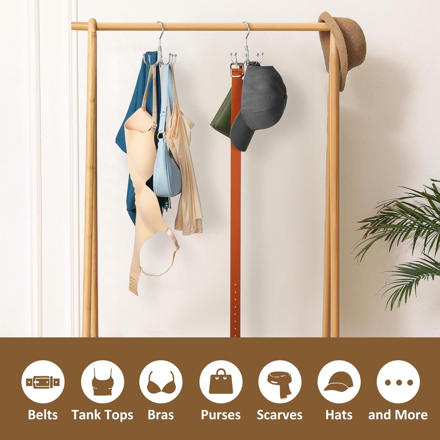 Organizador de Bolsos ZEDODIER Plateado, Soporte Rotativo 8 Bolsos