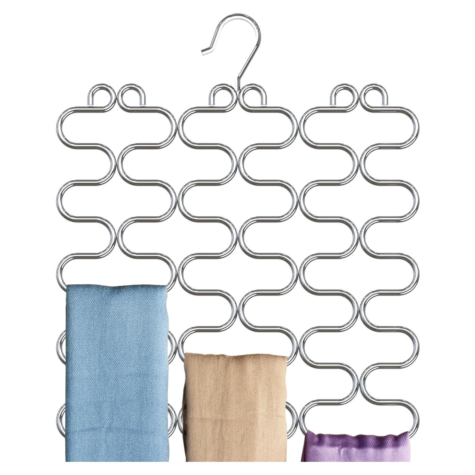 Perchero de Bufandas DecoBros Cromo 23 Bucles Ahorra Espacio