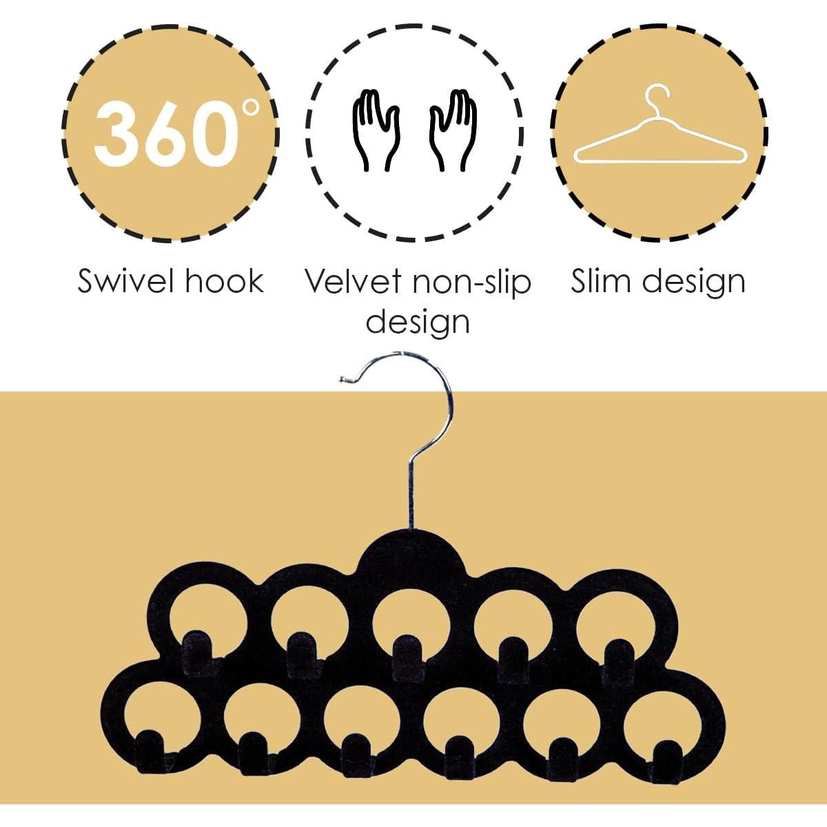 Organizador de Bufandas y Cinturones Home Basics, 3 Piezas