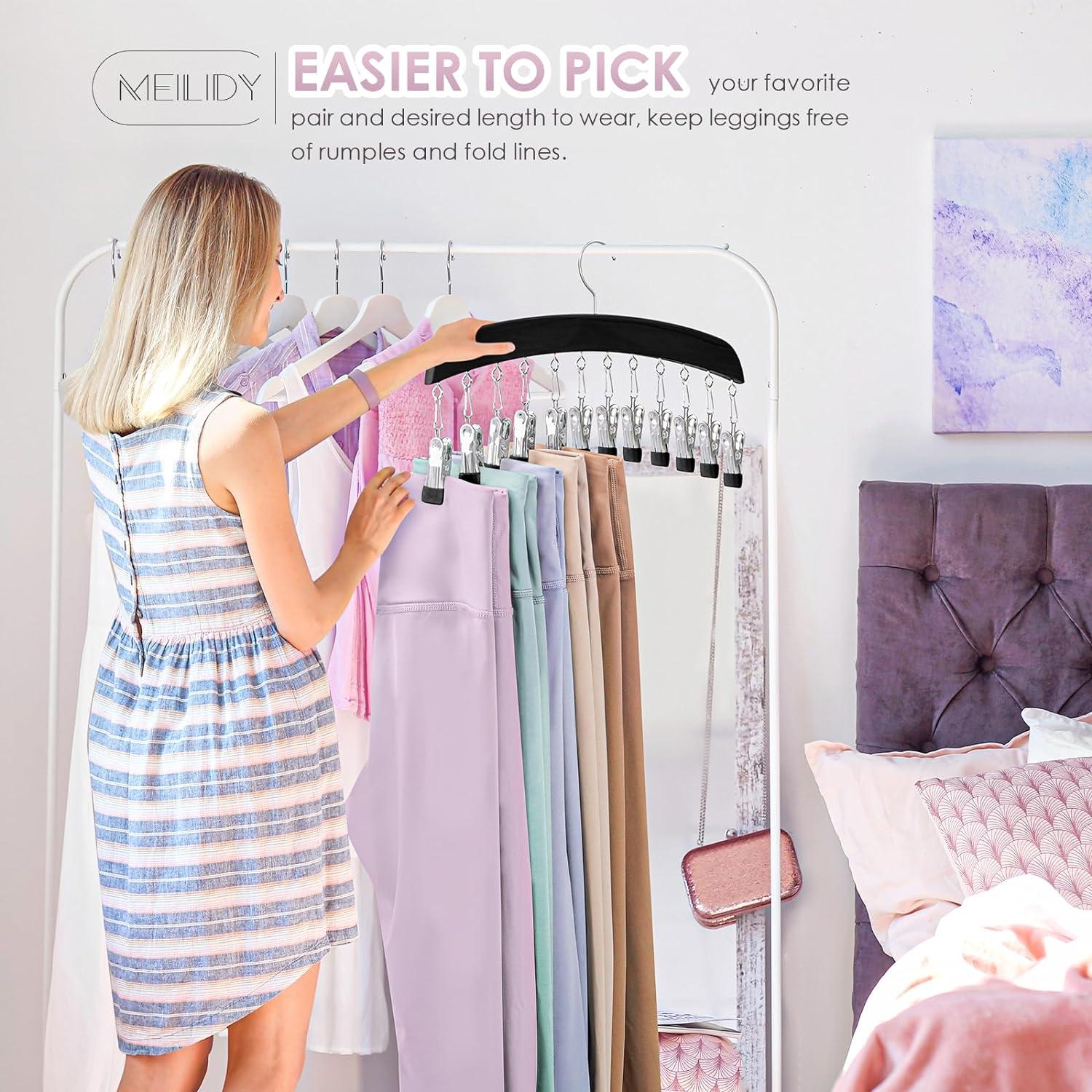 Perchas para Leggings MEILIDY, Organizador de Madera 2 Pcs