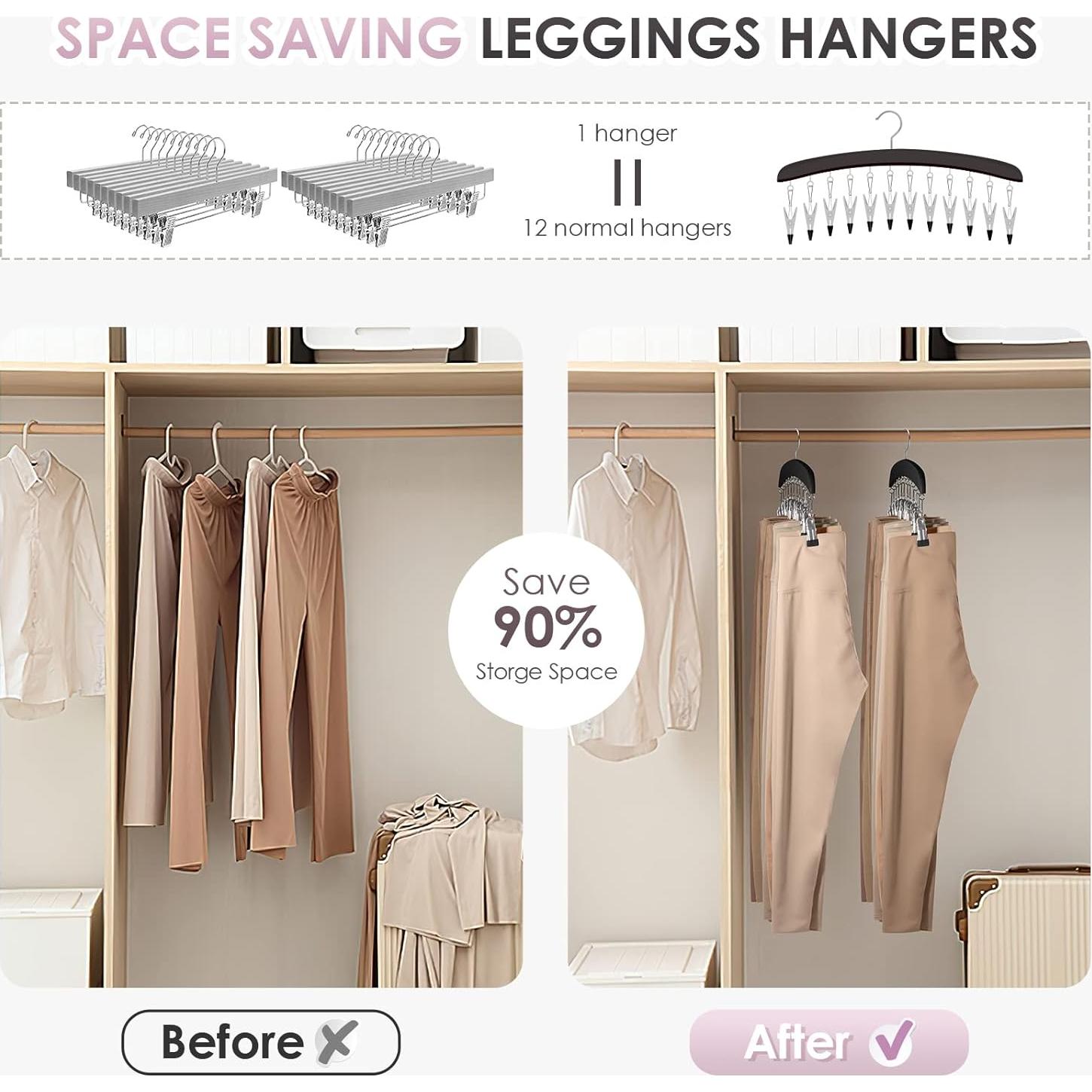 Perchas para Leggings MEILIDY, Organizador de Madera 2 Pcs