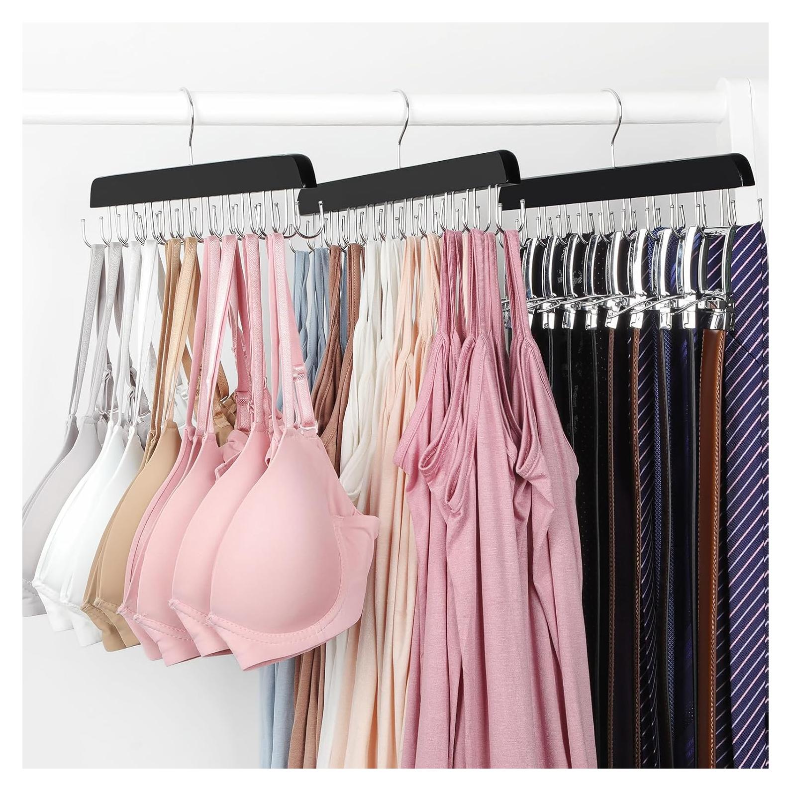 Perchero Plegable TOPIA HANGER 2 Paquete Madera Negro 20 Ganchos