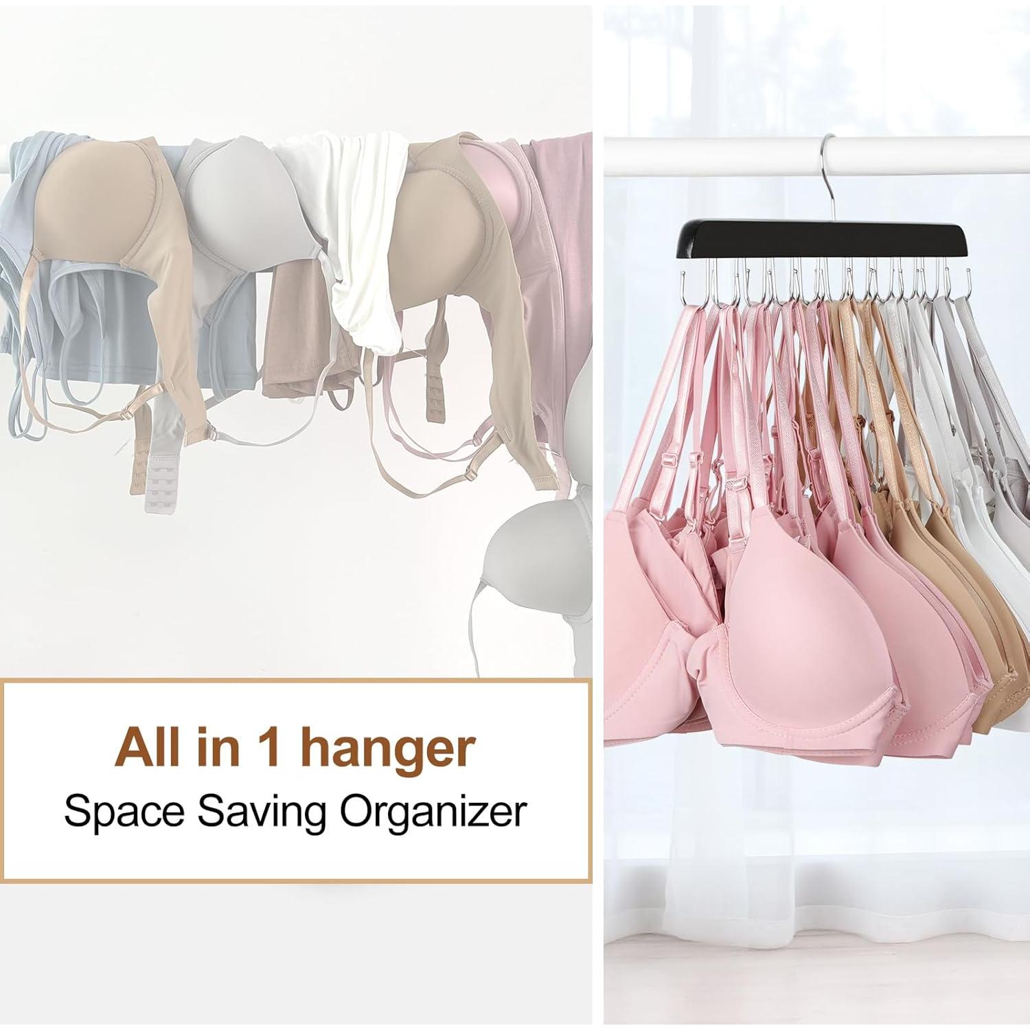 Perchero Plegable TOPIA HANGER 2 Paquete Madera Negro 20 Ganchos