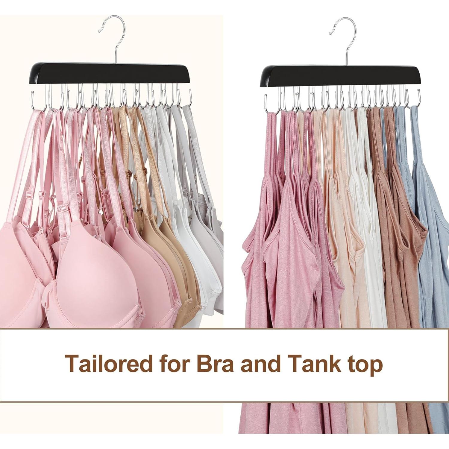 Perchero Plegable TOPIA HANGER 2 Paquete Madera Negro 20 Ganchos