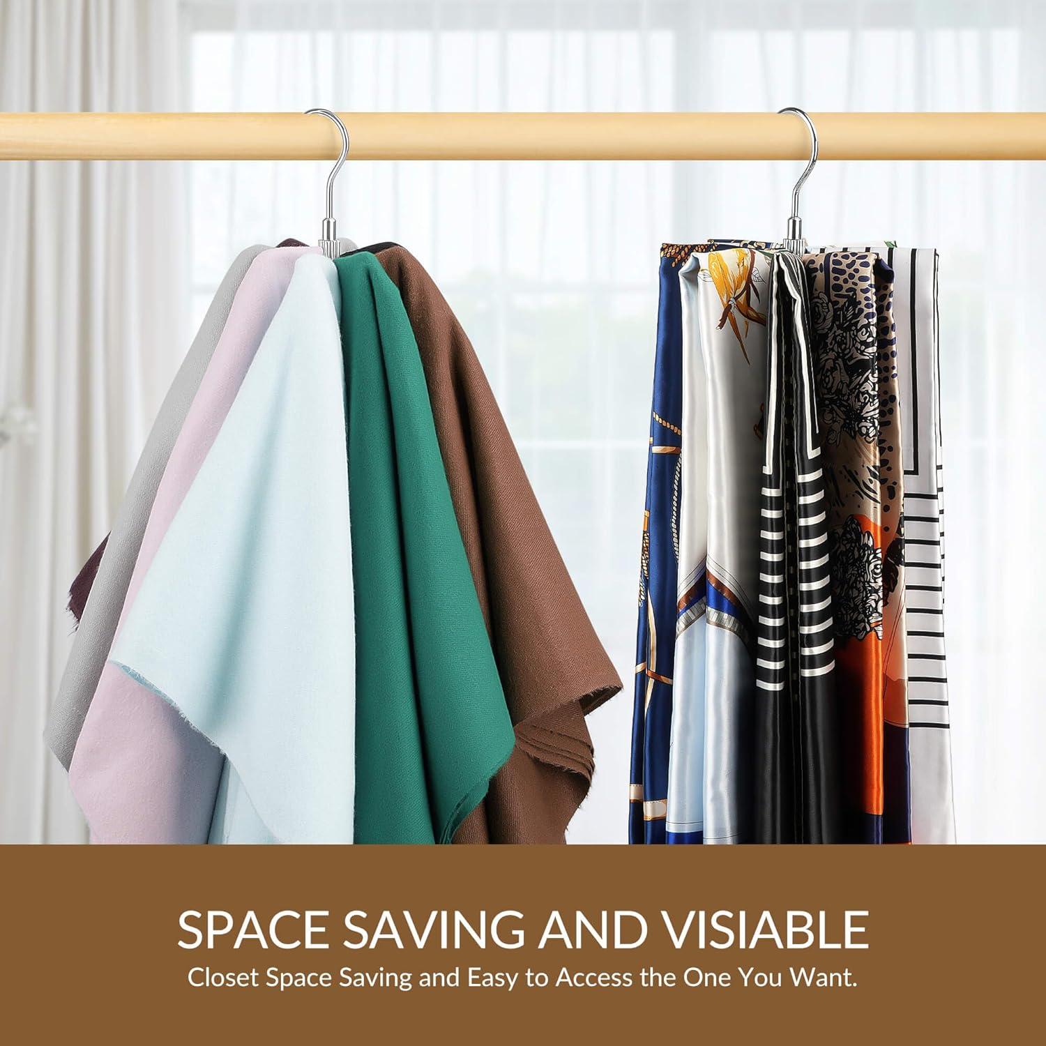 Organizador de Bufandas ZEDODIER, Soporte Rotatorio Plata, 8 Ganchos