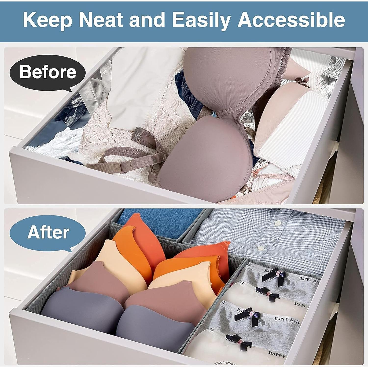 Organizador de Cajones Criusia 8 Piezas Tela Gris Plegable