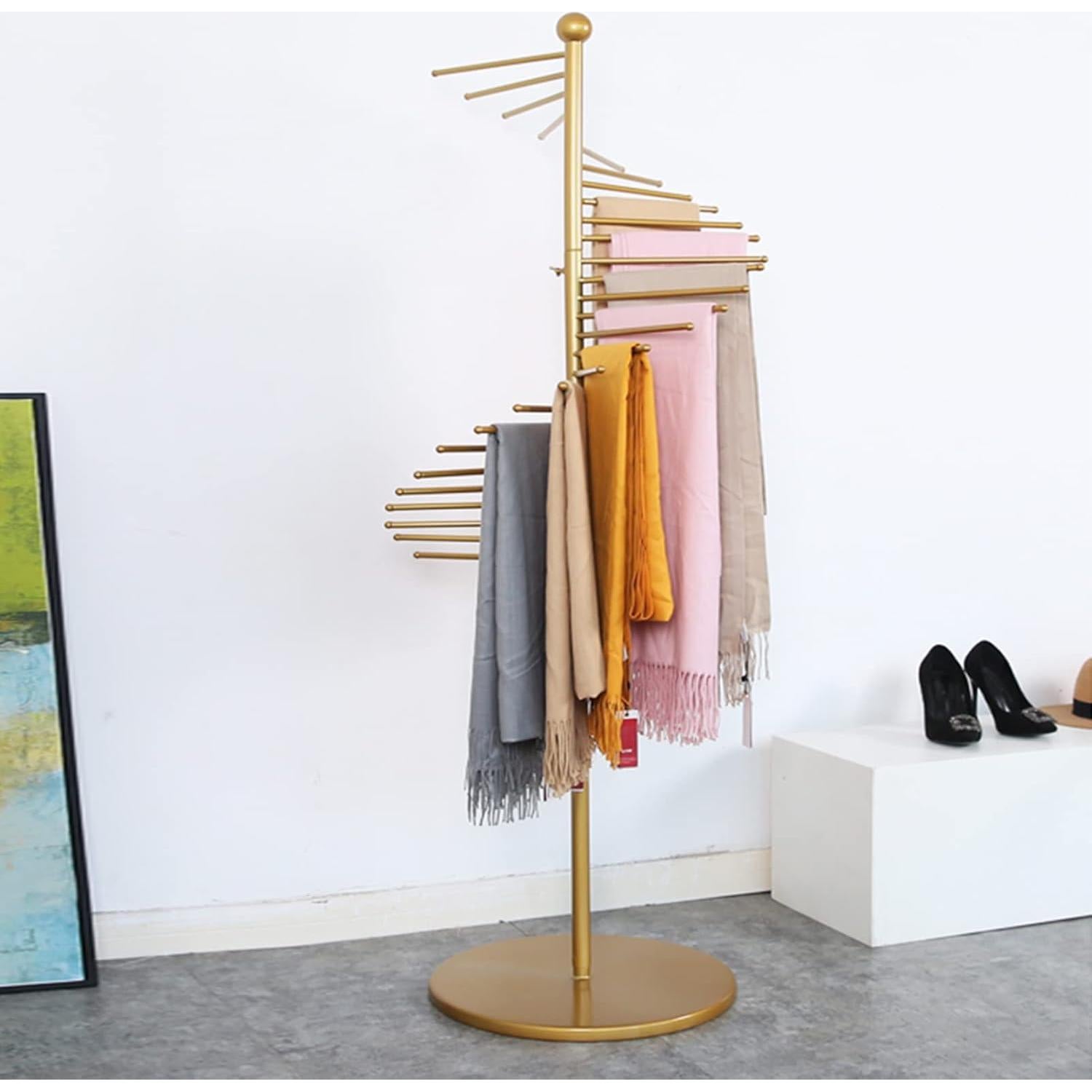 Soporte de Bufandas XIMSPHY Dorado 42x170cm 30 Varillas