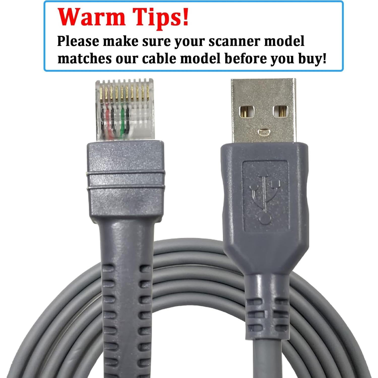 Cable USB a RJ45 SOTESIN 2m para escáner de códigos
