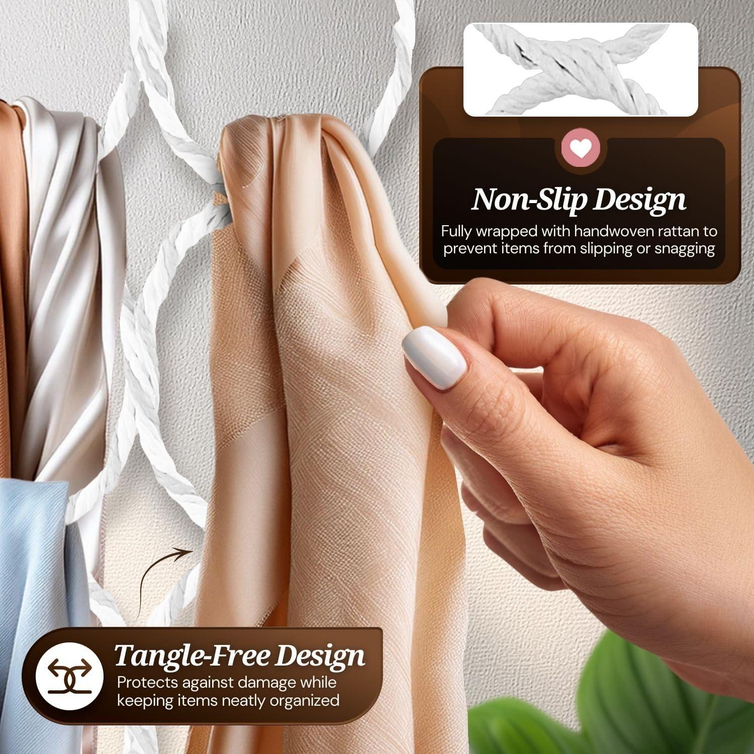 Organizador de Bufandas Flexzion - 28 Ranuras, Paquete de 2 Blanco