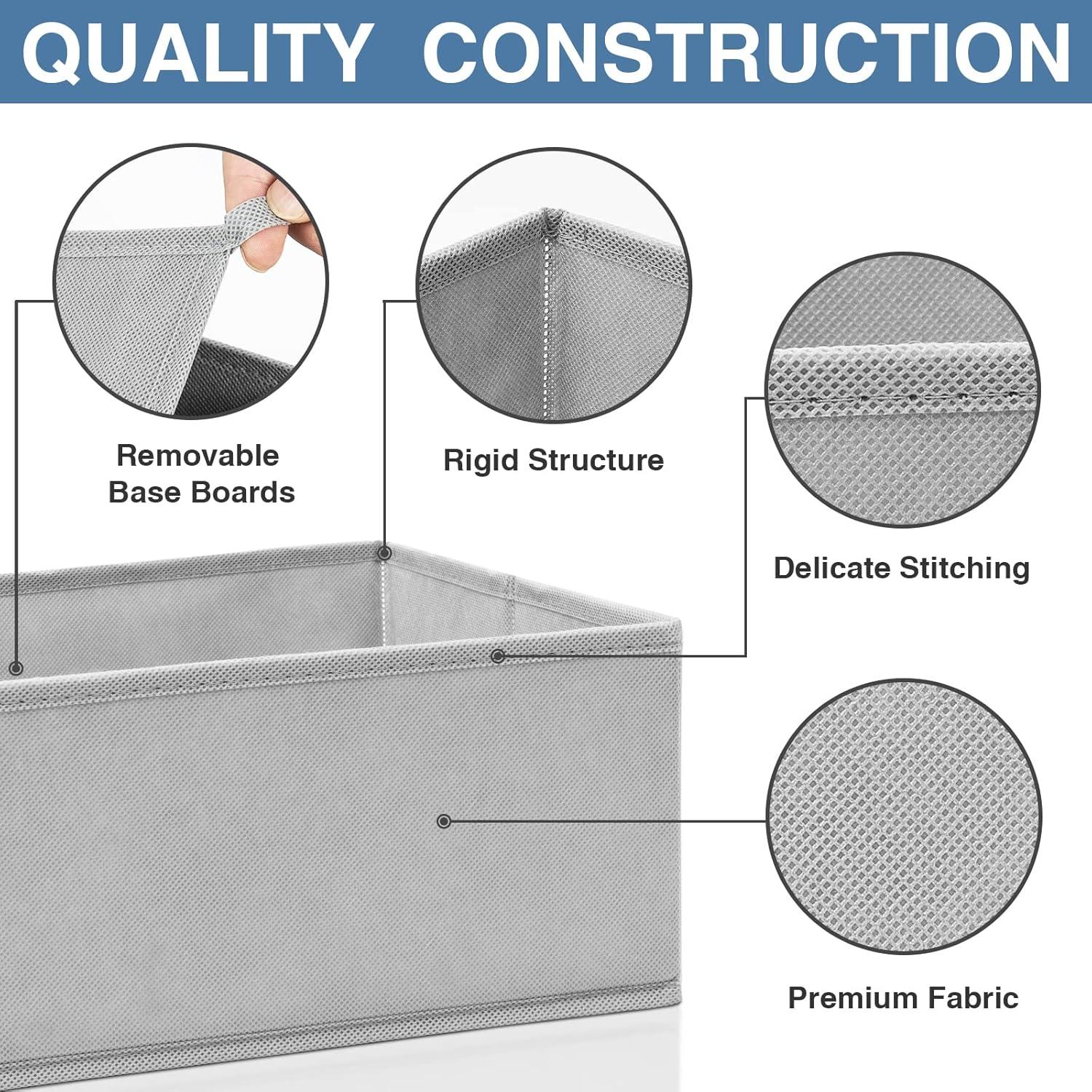 Organizador de Cajones Criusia - 12 Piezas, Tela Gris