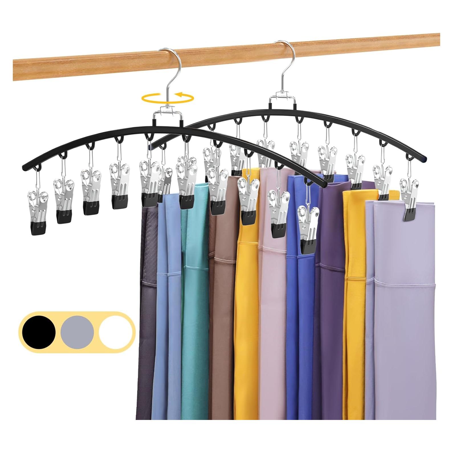 Organizador de Leggings Ginyoyo 2 Pack Metal Negro 20 Clips