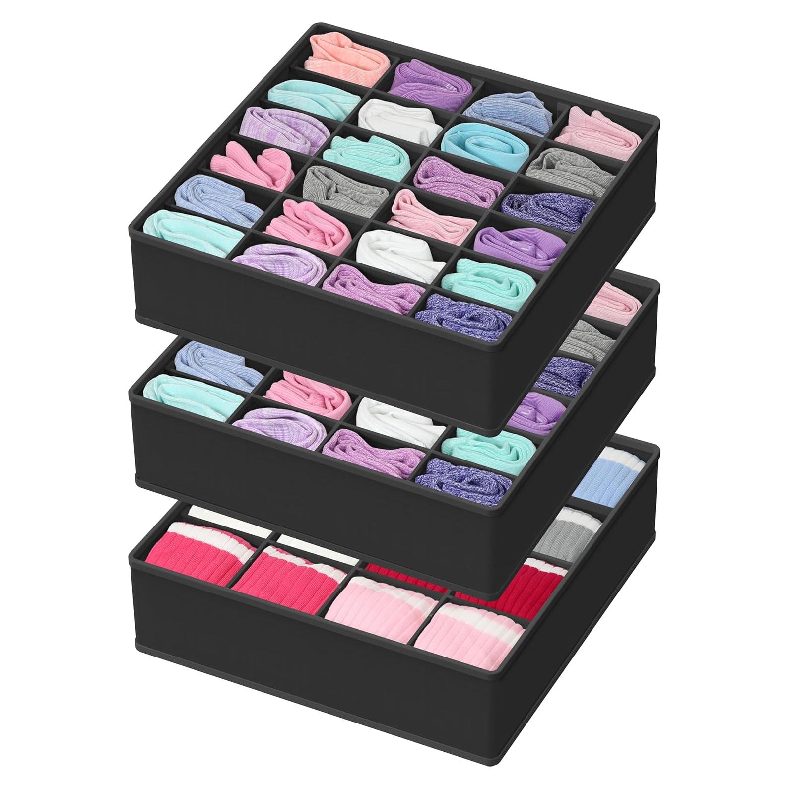 Organizador de Cajones Simple Houseware 3 Paquete Negro