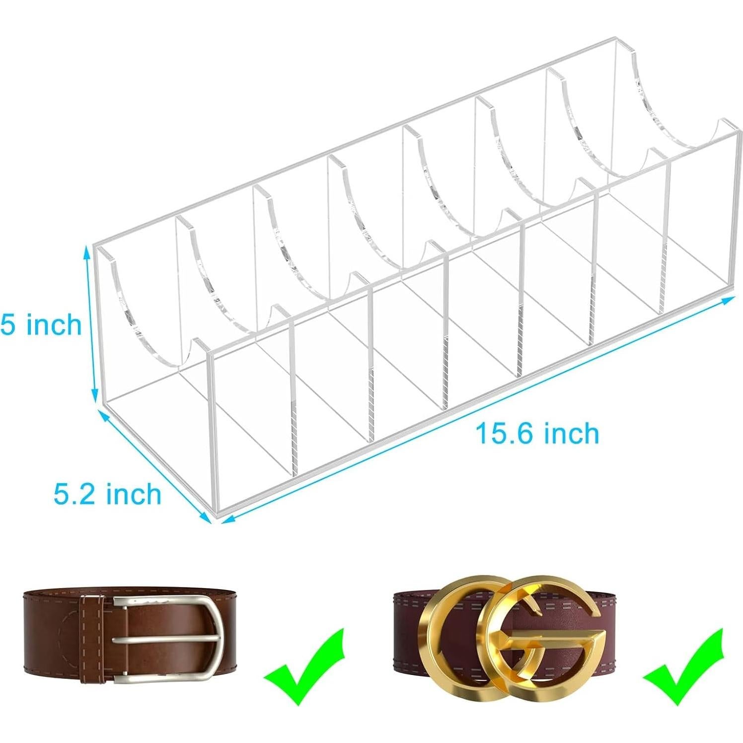 Organizador de Cinturones NIUBEE Acrílico 7 Compartimentos