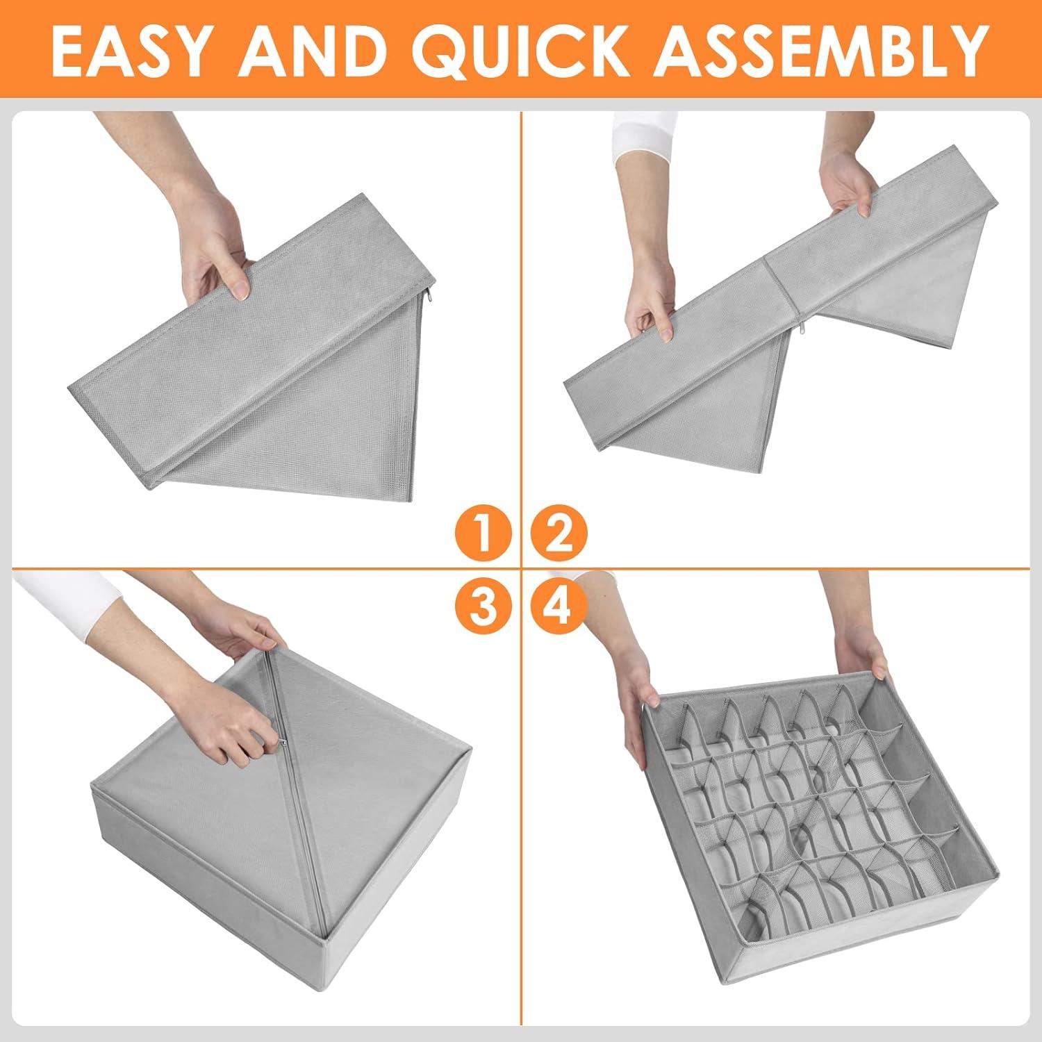 Organizadores de Cajones Criusia 12 Paquetes 116 Celdas Gris