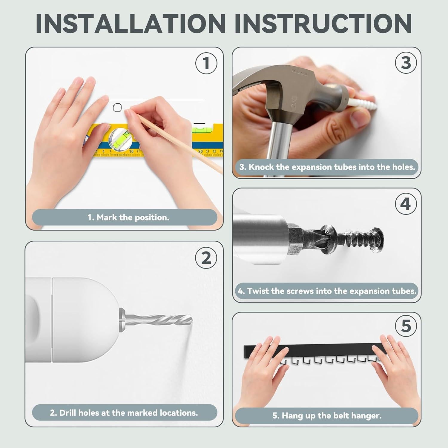 Soporte de Corbatas de Pared HOMEBROS Negro 2 Piezas 24 Ganchos