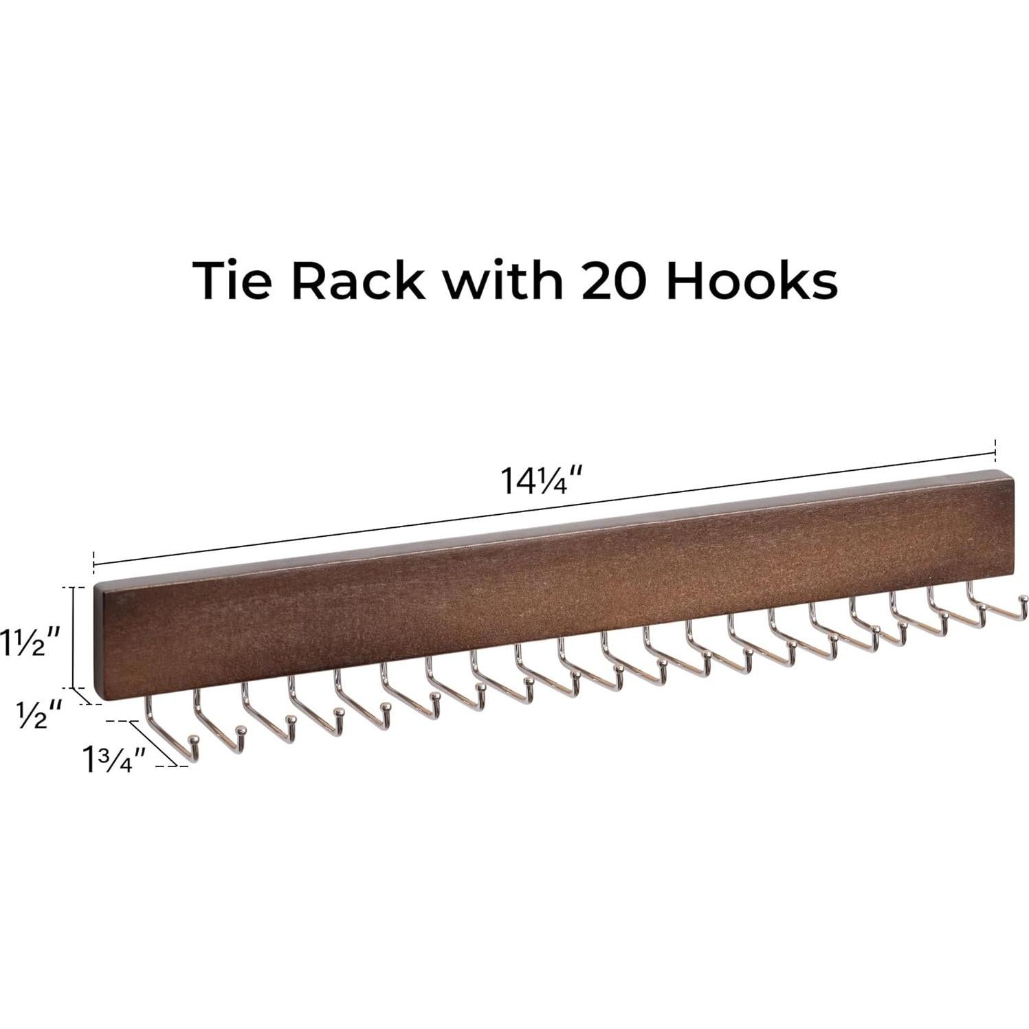 Soporte para Corbatas StorageWorks 2-Pack Madera Nogal 20 Ganchos