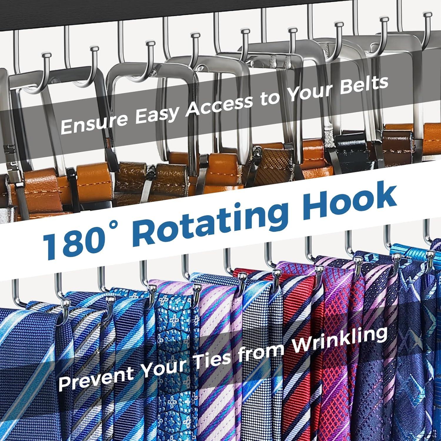 Soporte de Corbatas y Cinturones HAILMAJOR 2 Paquete Negro