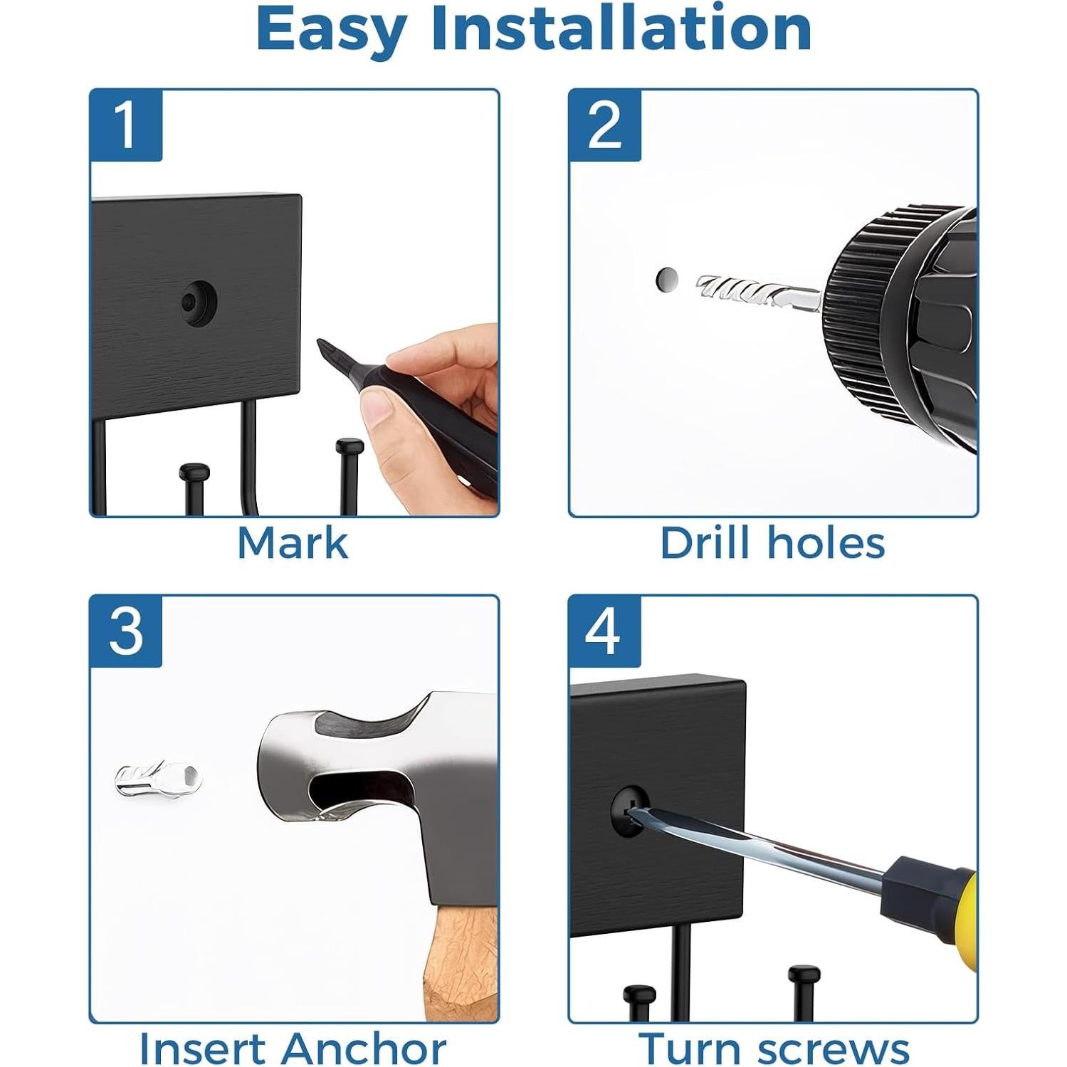 Soporte de Corbatas y Cinturones HAILMAJOR 2 Paquete Negro