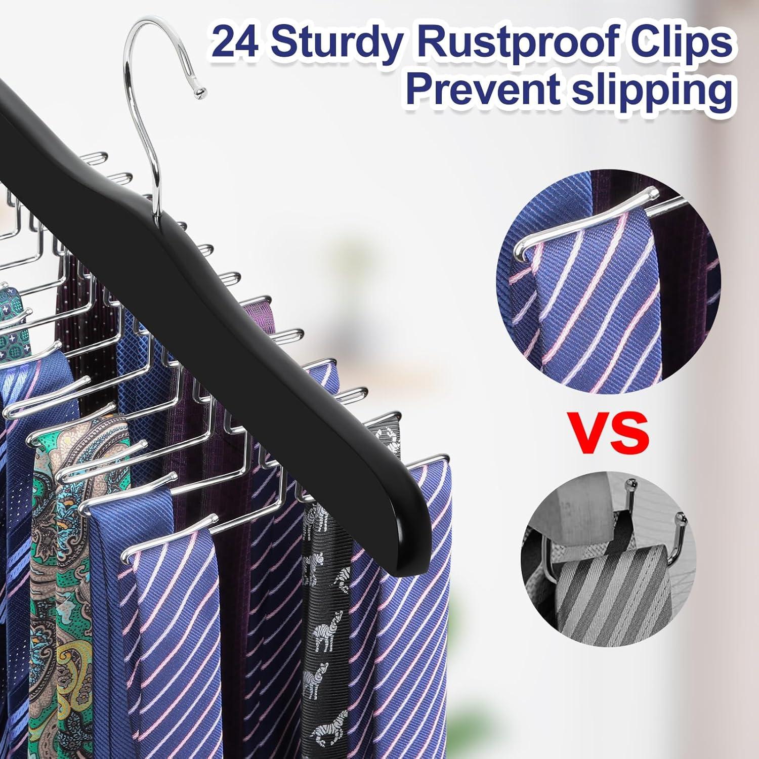 Perchero de Madera TOPIA HANGER para Corbatas y Ropa - Negro