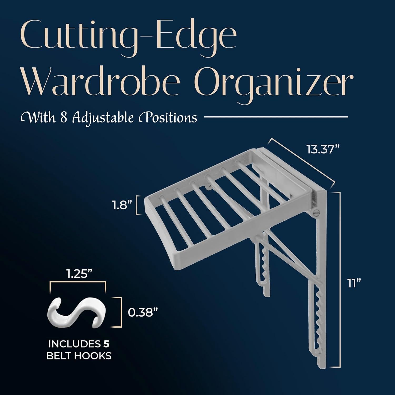 Organizador de Corbatas y Bufandas TieMaster Gris 60 Unidades