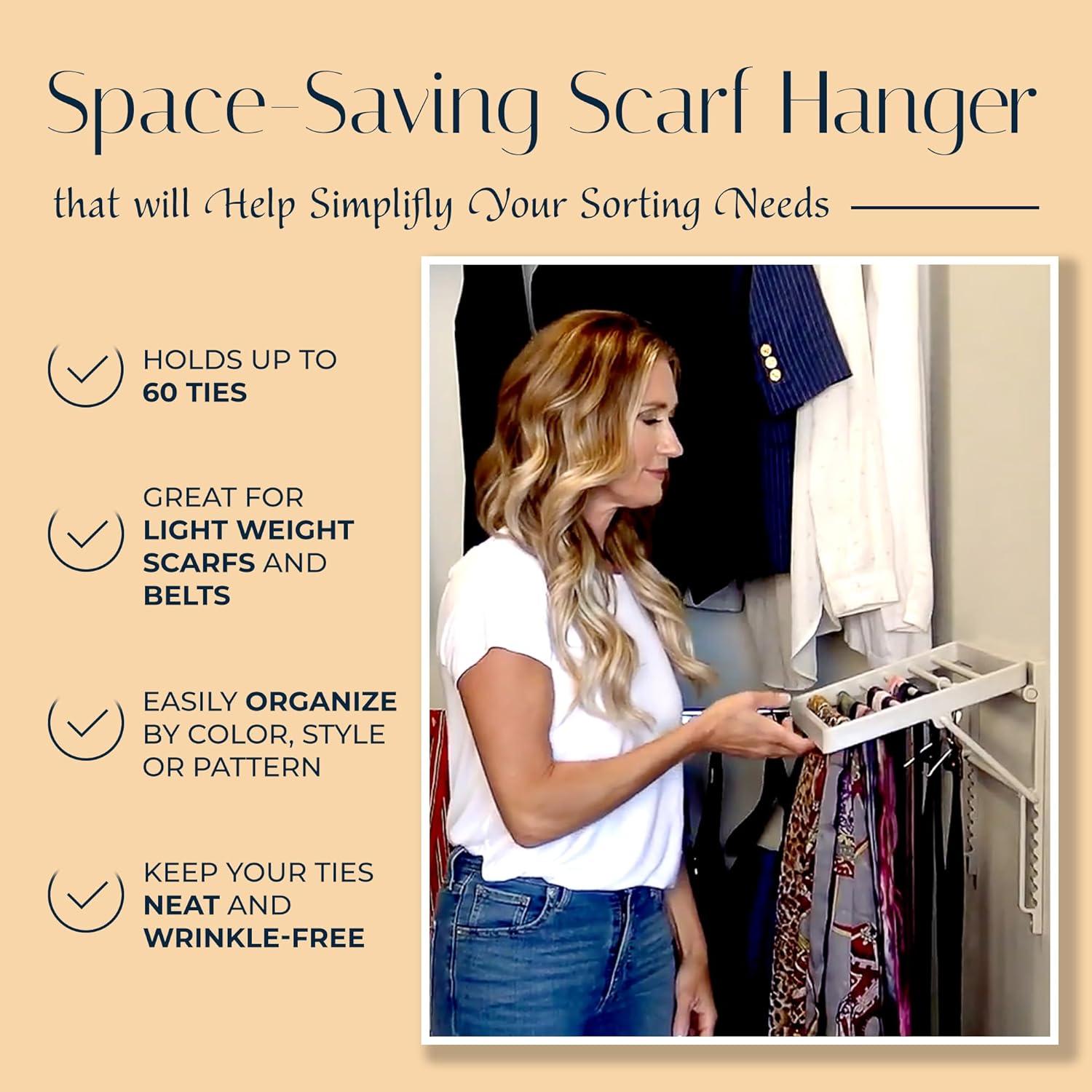 Organizador de Corbatas y Bufandas TieMaster Gris 60 Unidades