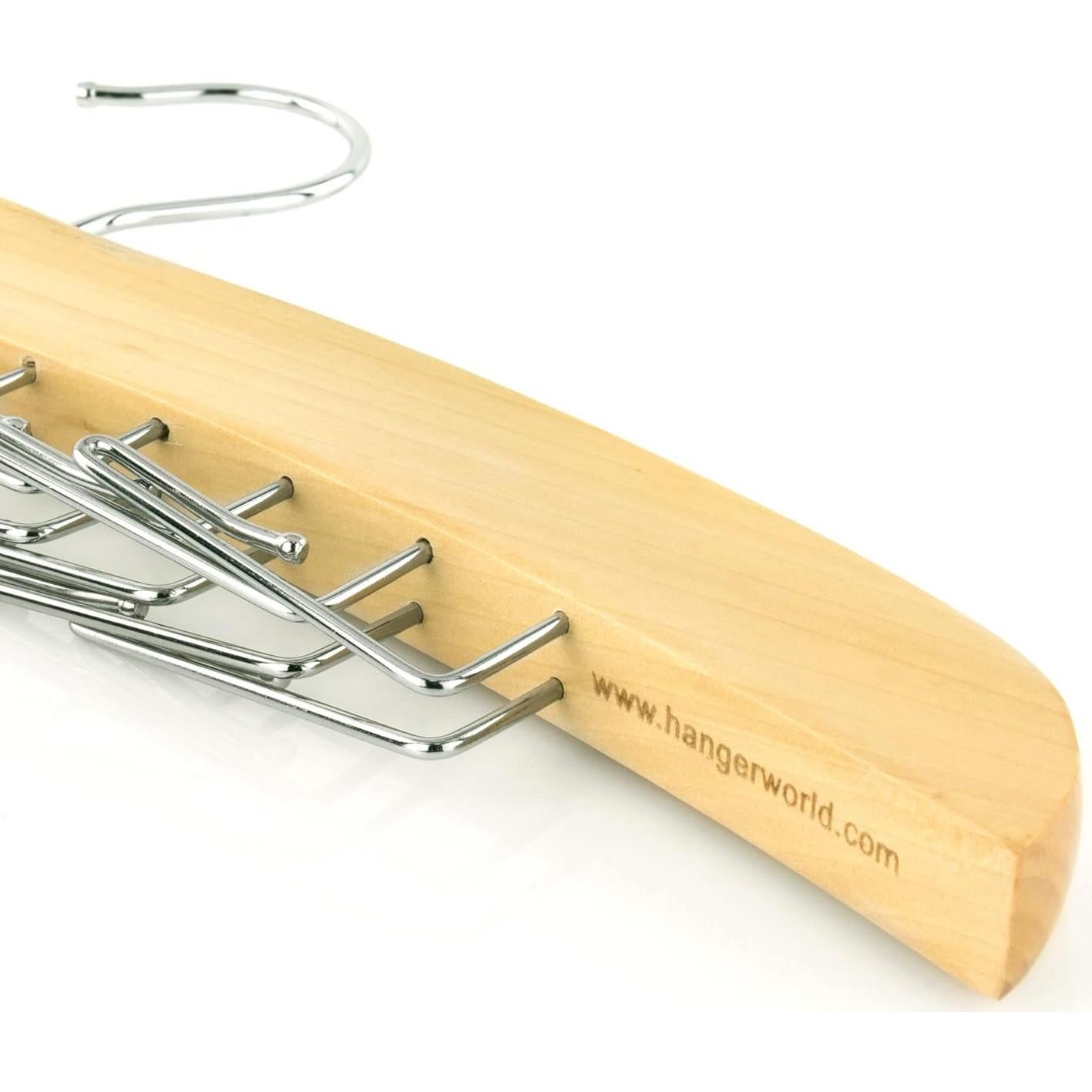 Perchero de Corbatas Hangerworld de Madera con 24 Ganchos