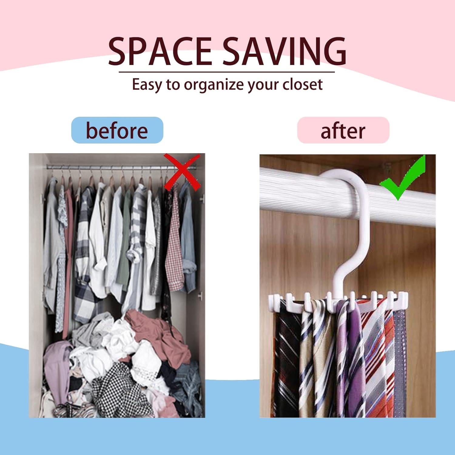 2 Pack Perchero Circular YAFIYGI para Corbatas y Cinturones