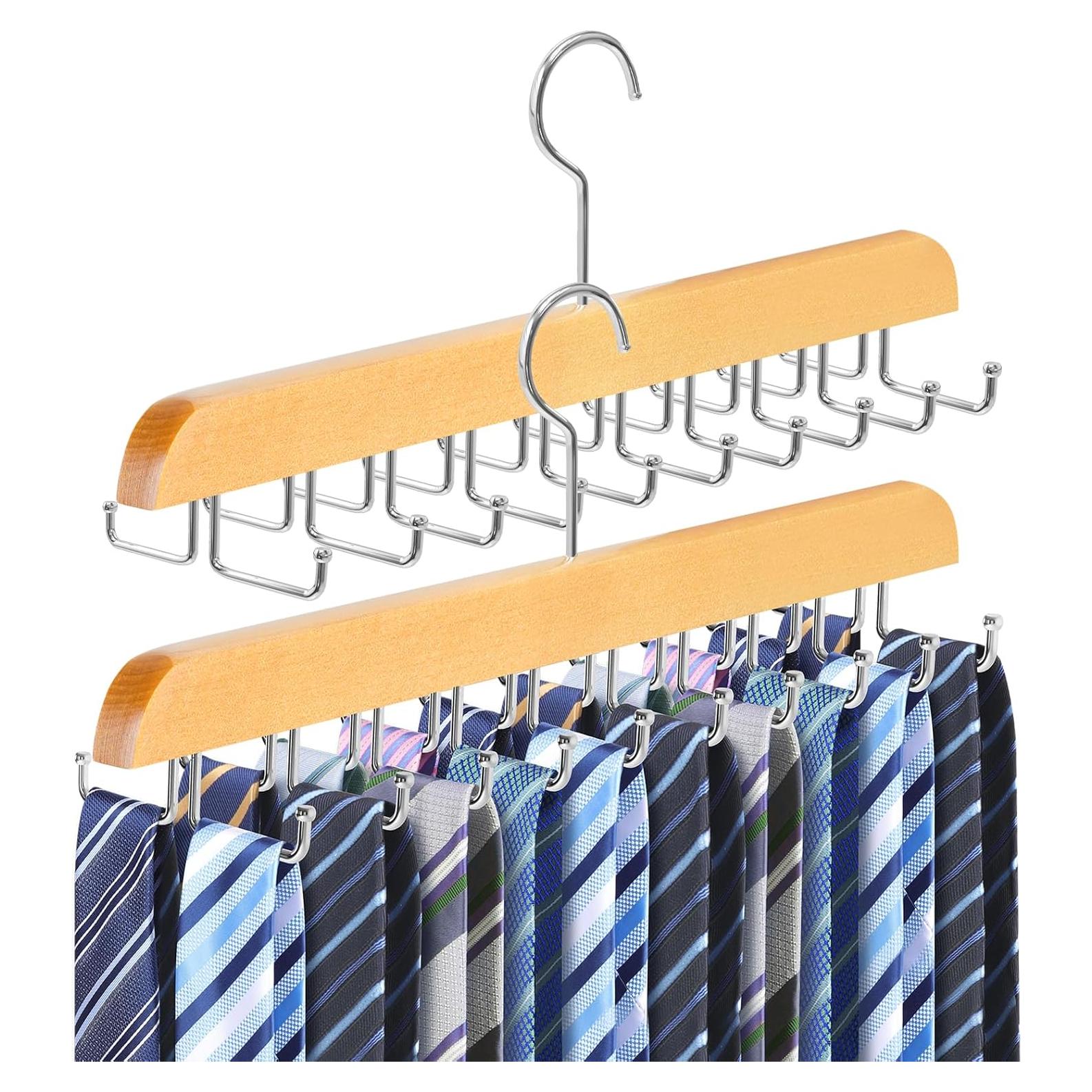 Perchero de Corbatas Fitnice 2 Piezas Antideslizante Ahorra Espacio