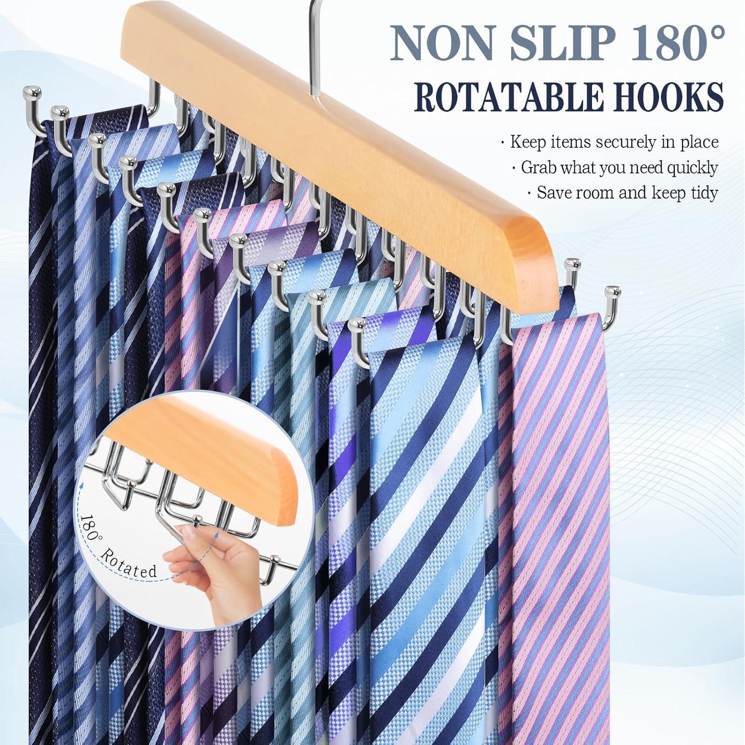 Perchero de Corbatas Fitnice 2 Piezas Antideslizante Ahorra Espacio
