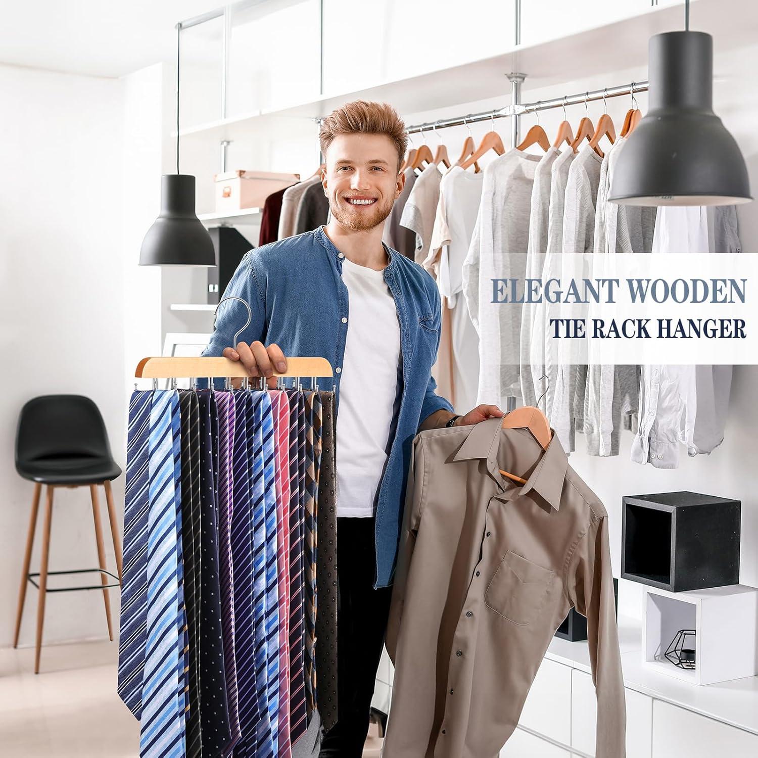 Perchero de Corbatas Fitnice 2 Piezas Antideslizante Ahorra Espacio