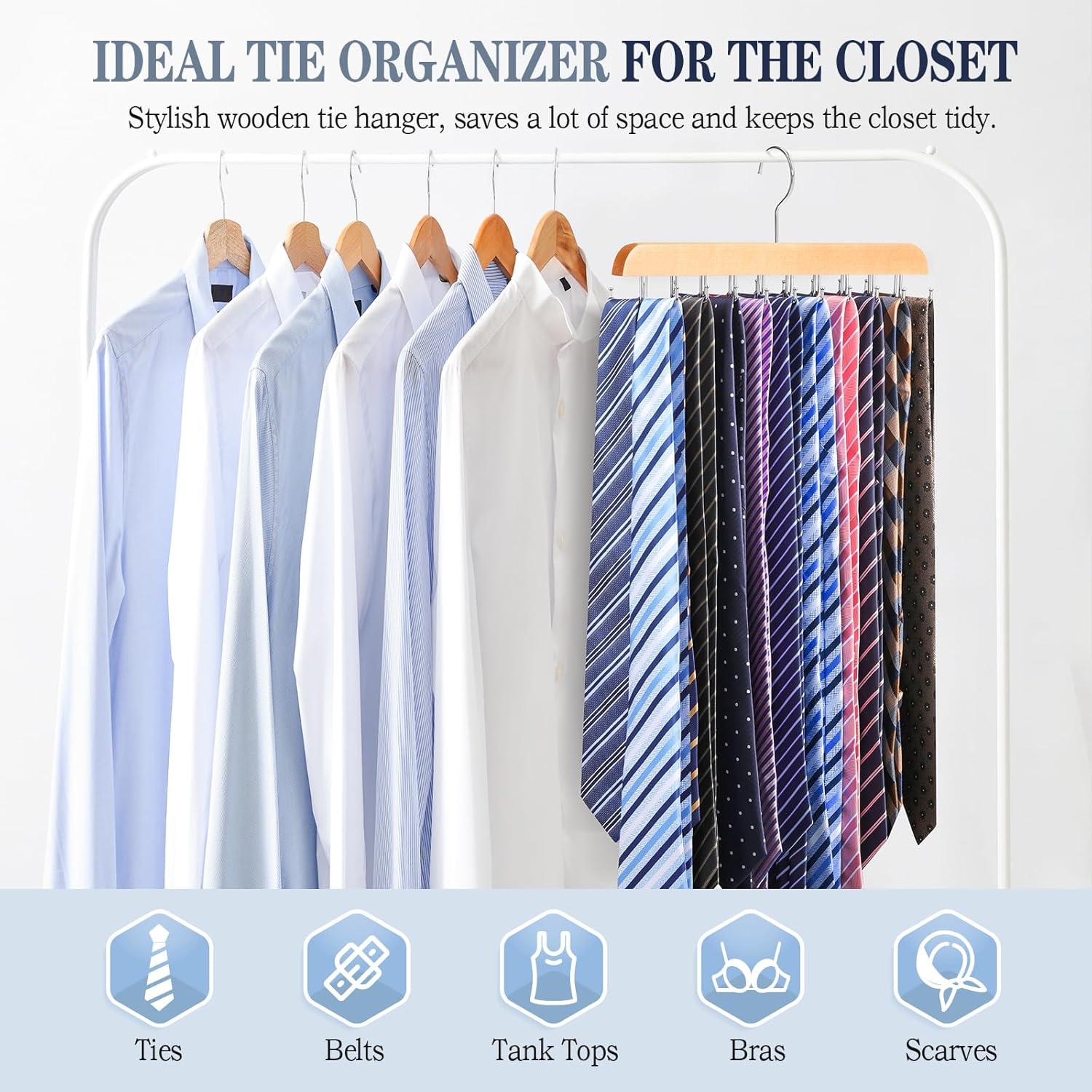 Perchero de Corbatas Fitnice 2 Piezas Antideslizante Ahorra Espacio