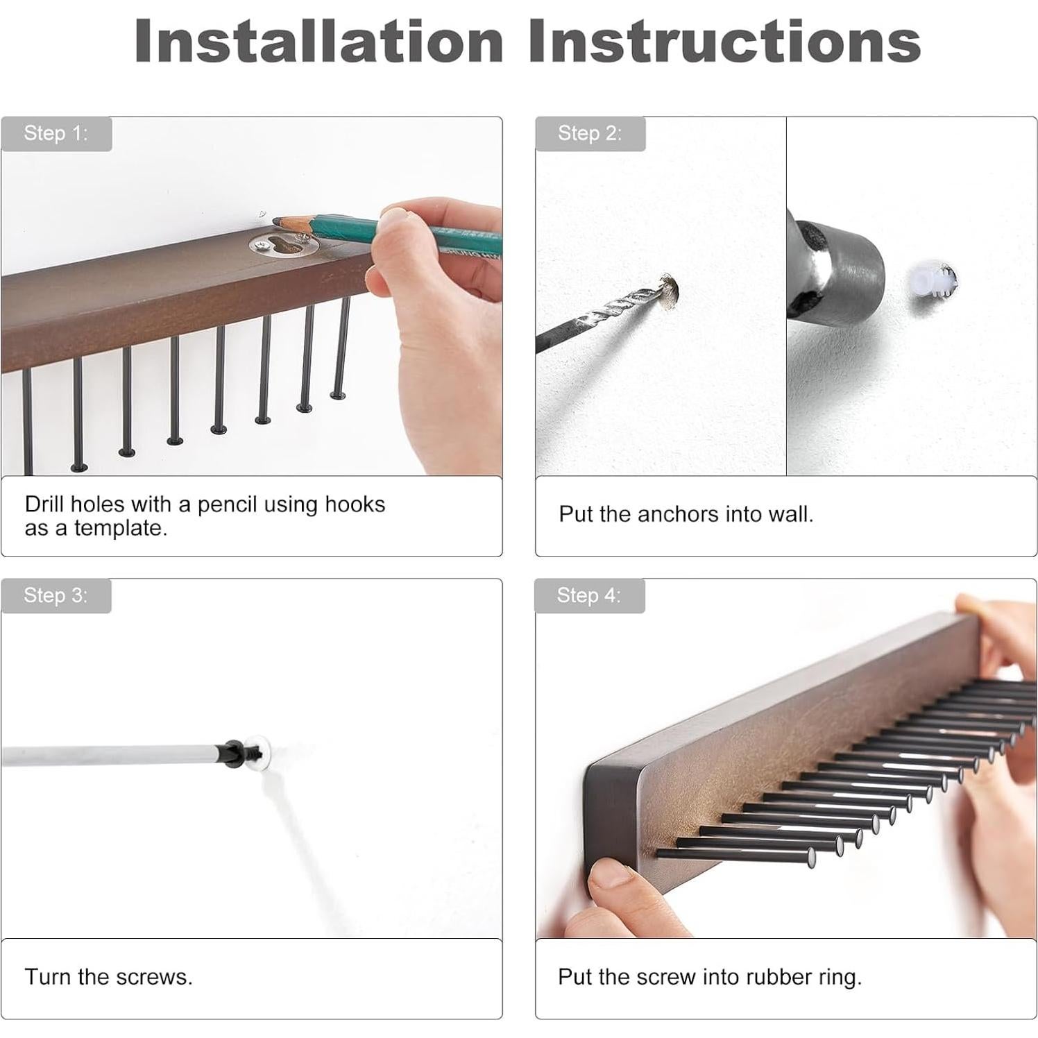 Soporte de Corbatas Mkono de Madera para 20 Corbatas y Cinturones