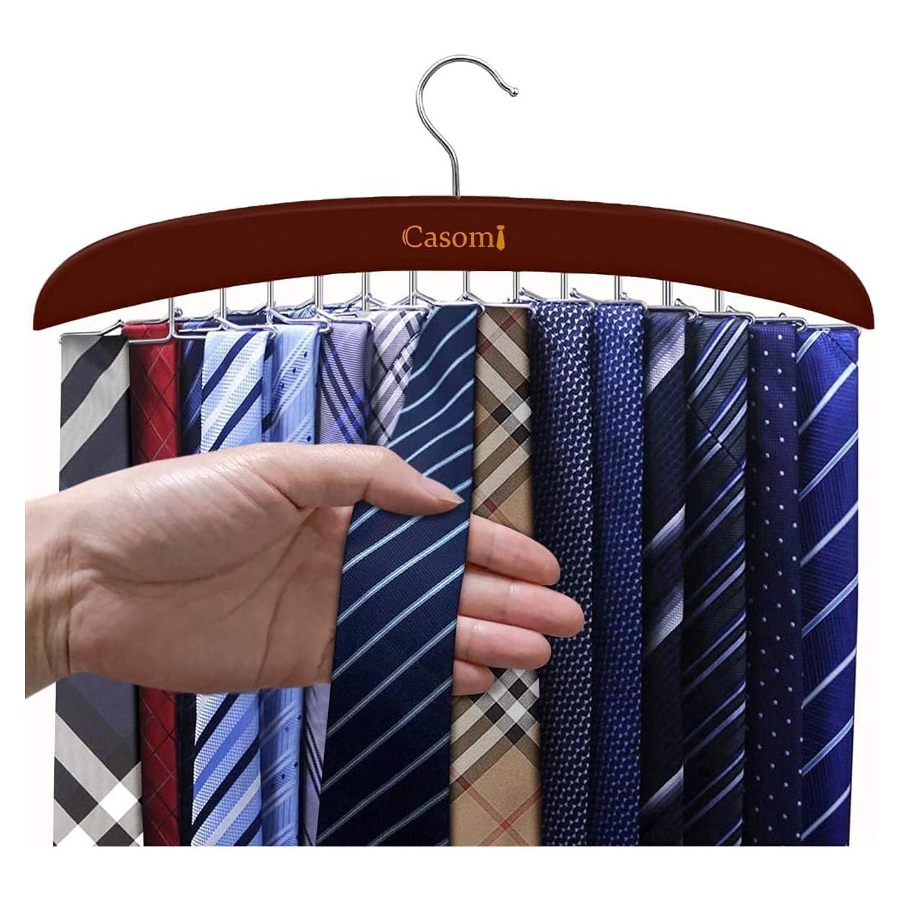 Soporte para Corbatas Ytaolis de Madera con 24 Ganchos Antideslizantes