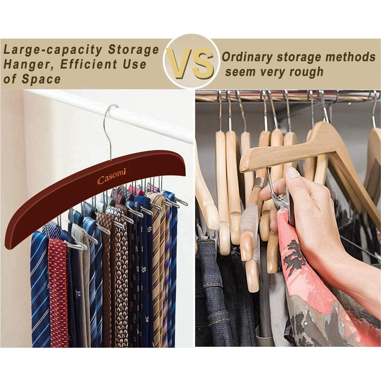 Soporte para Corbatas Ytaolis de Madera con 24 Ganchos Antideslizantes