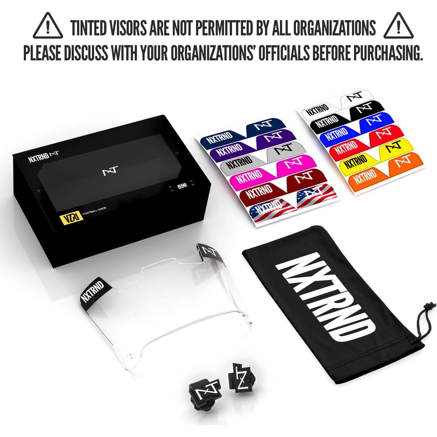 Nxtrnd VZR1 Football Visor, Flat Lens Technology, Fits Adult & Youth Football Helmets