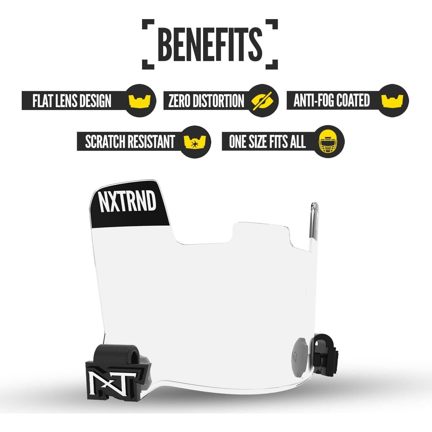 Nxtrnd VZR1 Football Visor, Flat Lens Technology, Fits Adult & Youth Football Helmets