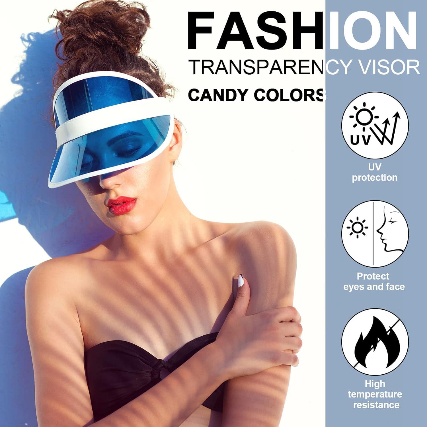 Paquete de 14 Gorras de Visera Transparente Unisex Colorido