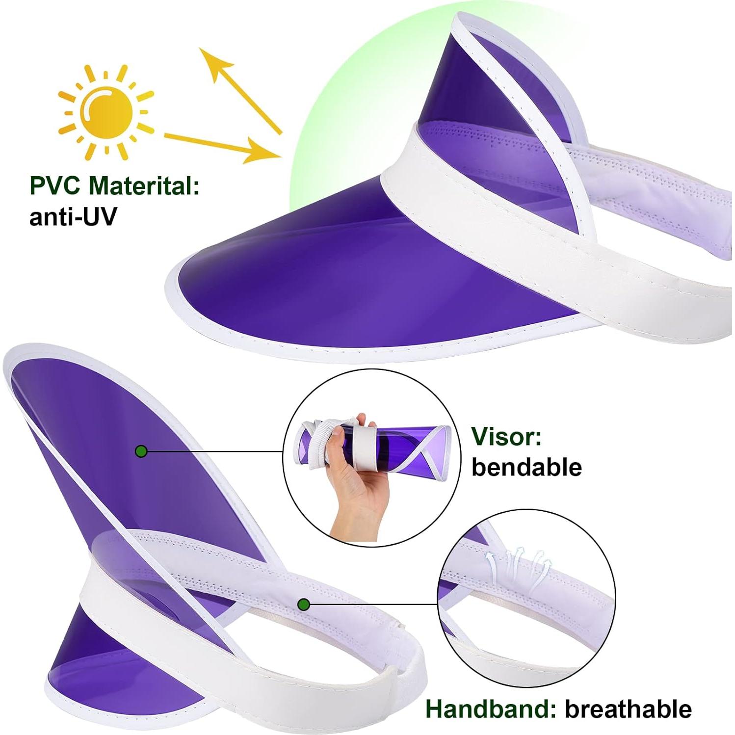 Paquete de 14 Gorras de Visera Transparente Unisex Colorido