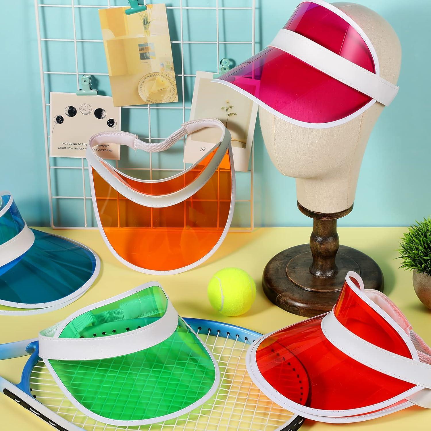 Paquete de 14 Gorras de Visera Transparente Unisex Colorido