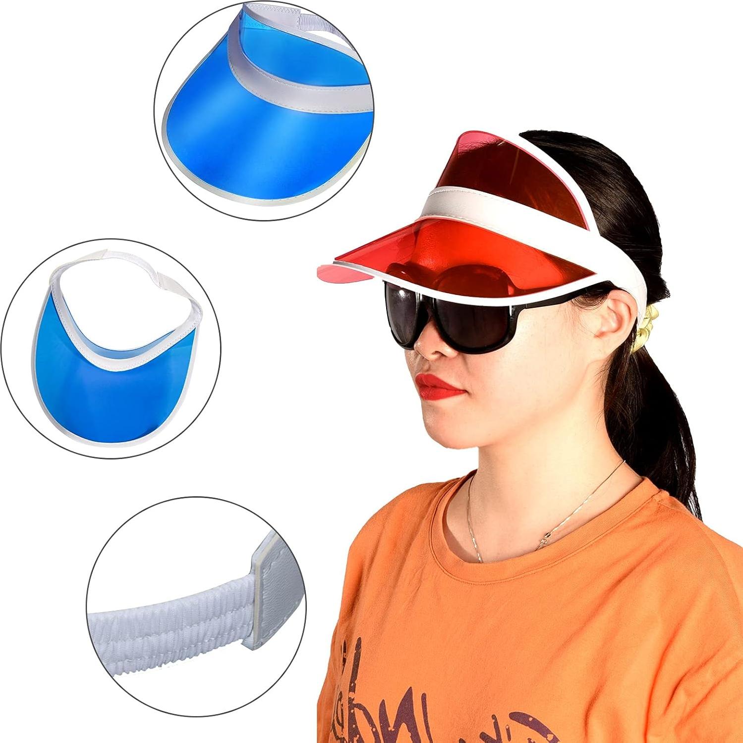 Paquete de 6 Gorras Visera UV Ajustables para Deportes