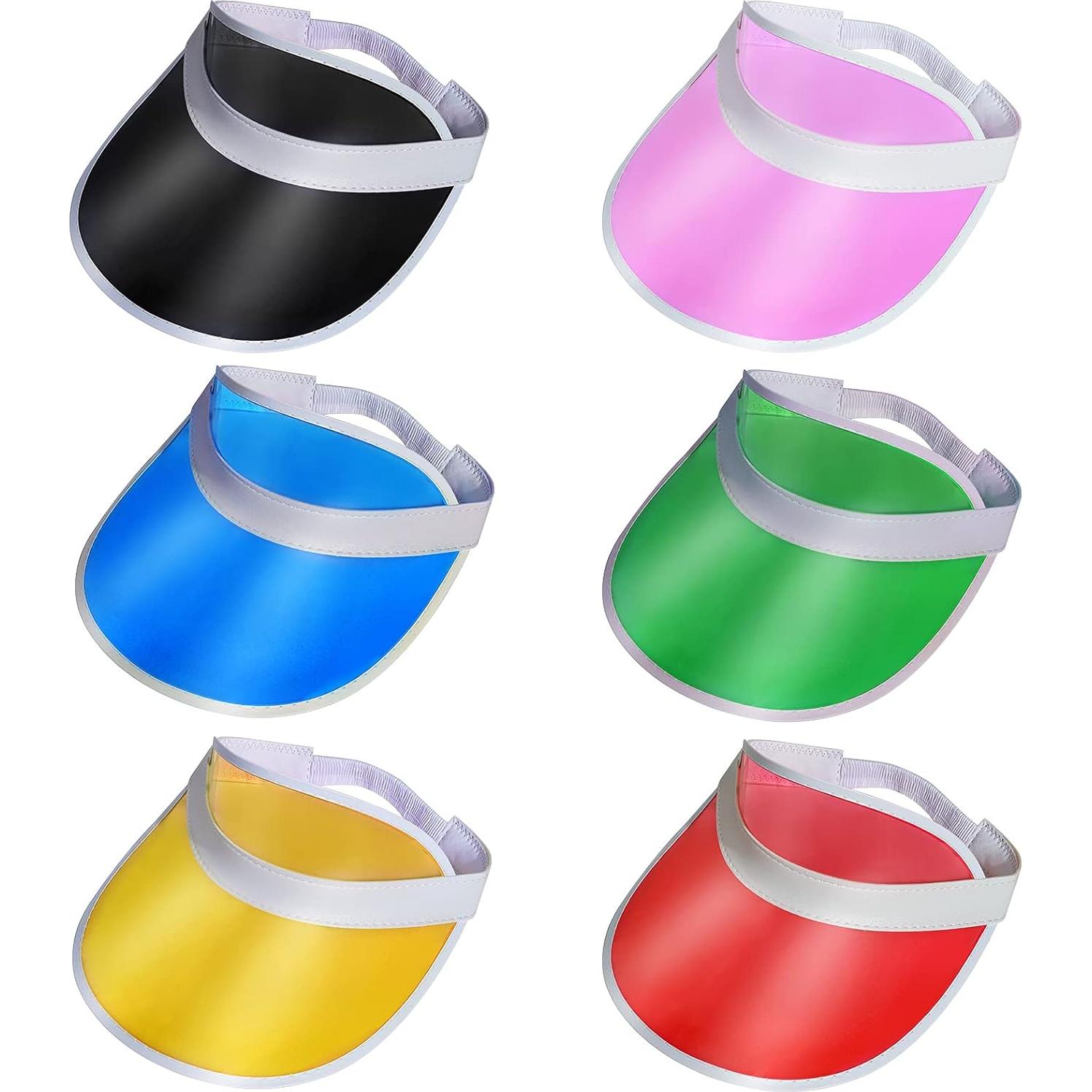 Paquete de 6 Gorras Visera UV Ajustables para Deportes