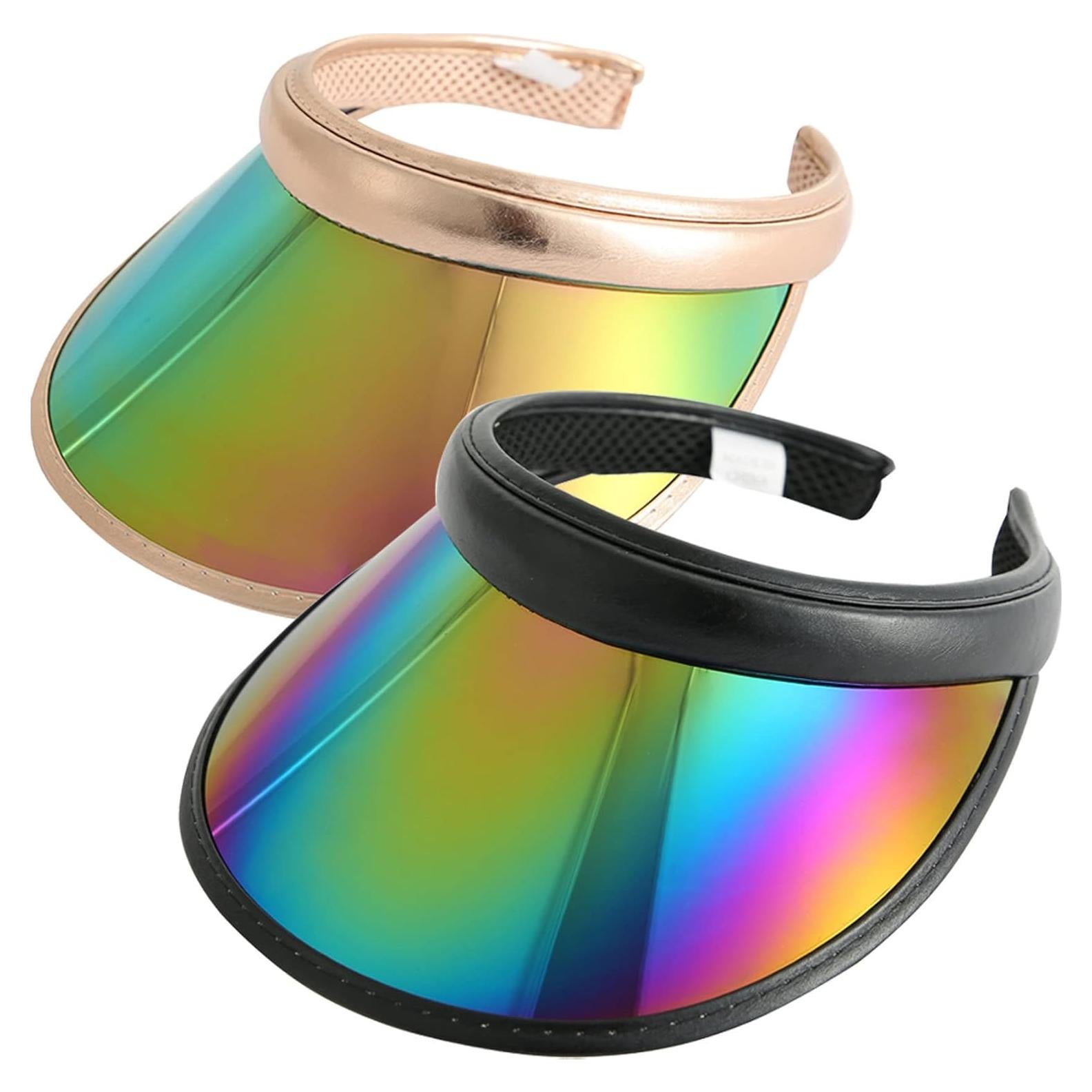 Paquete de 2 Sombreros Visera de Sol Clip-on Iridiscente